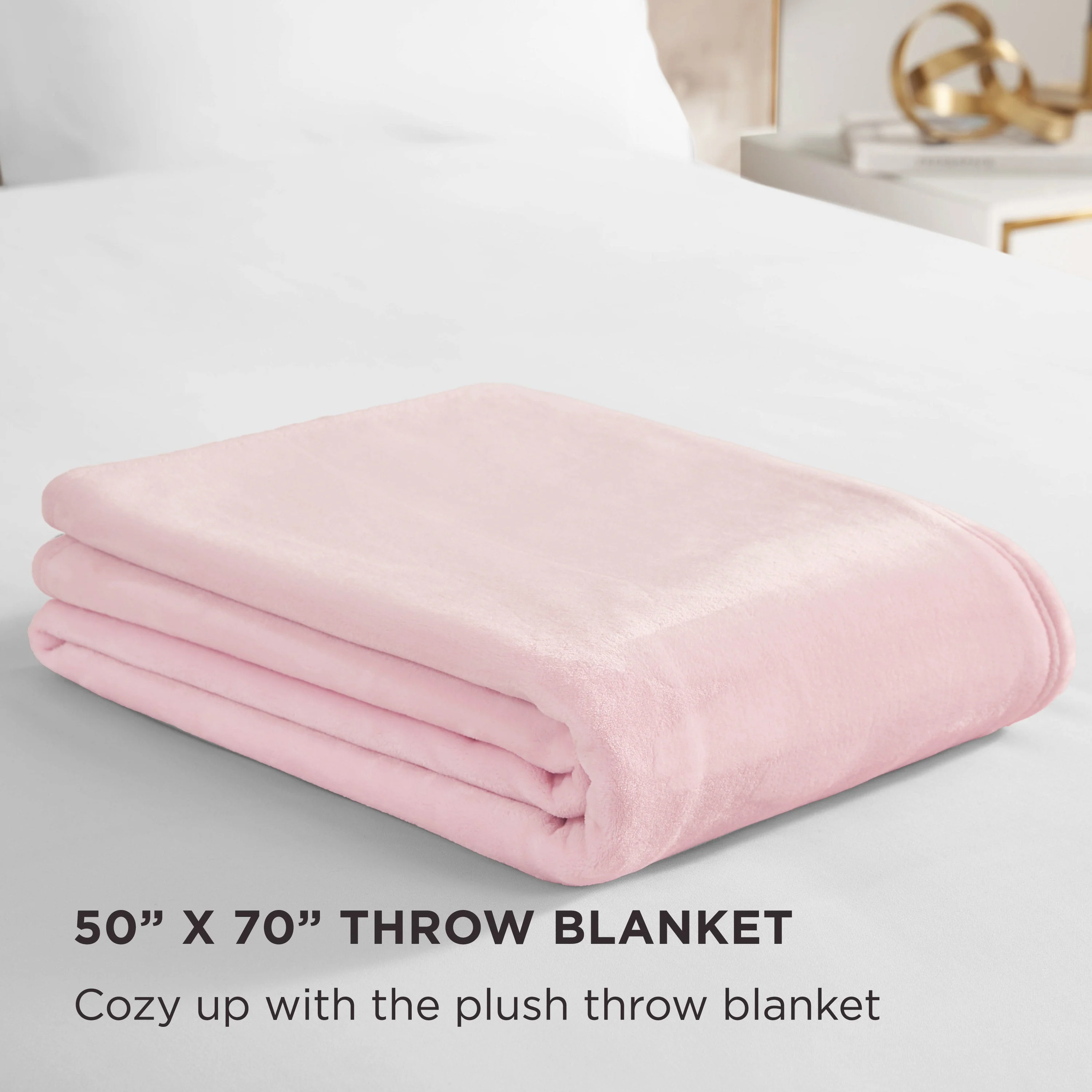 Solid Plush Throw Blanket