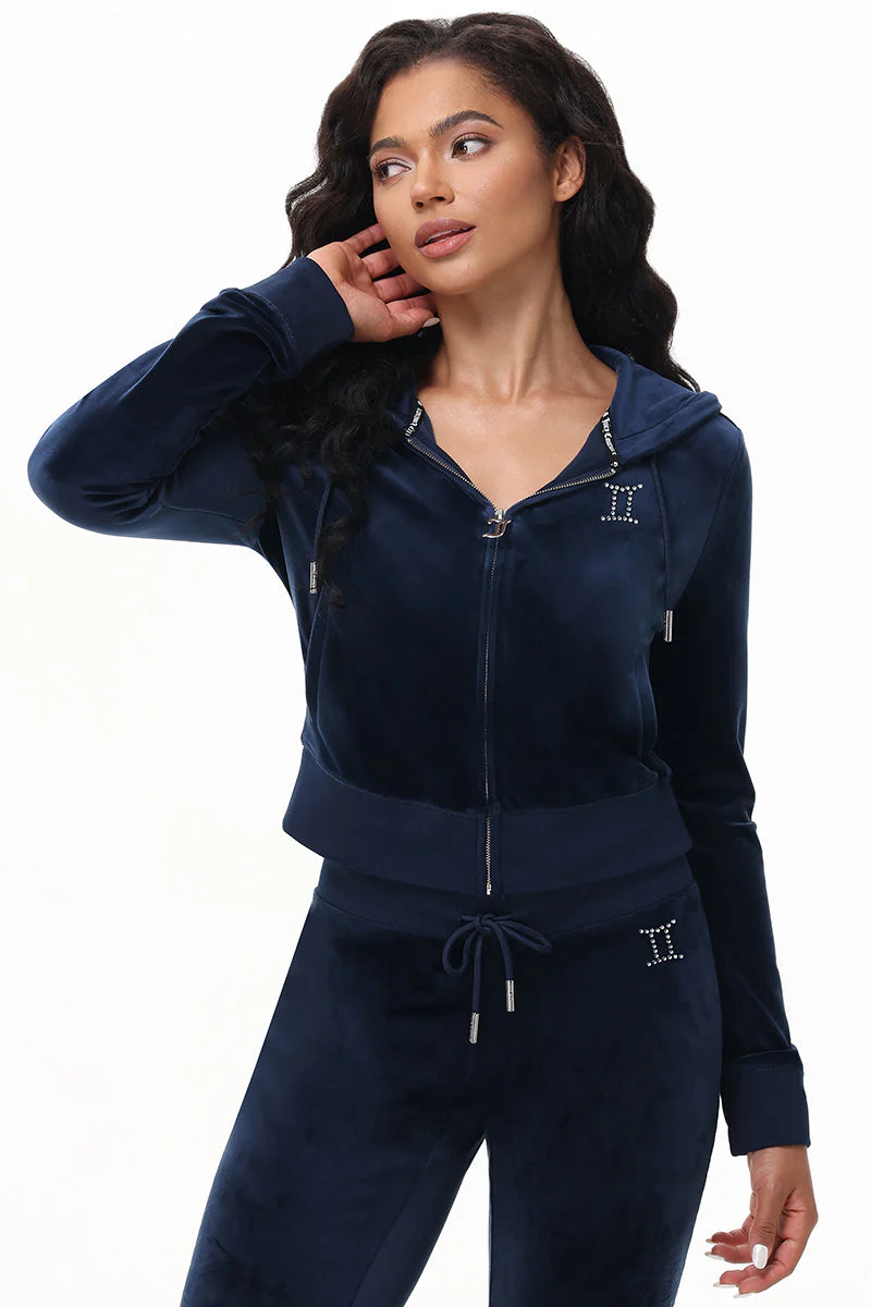 Custom Zodiac OG Big Bling Velour Hoodie