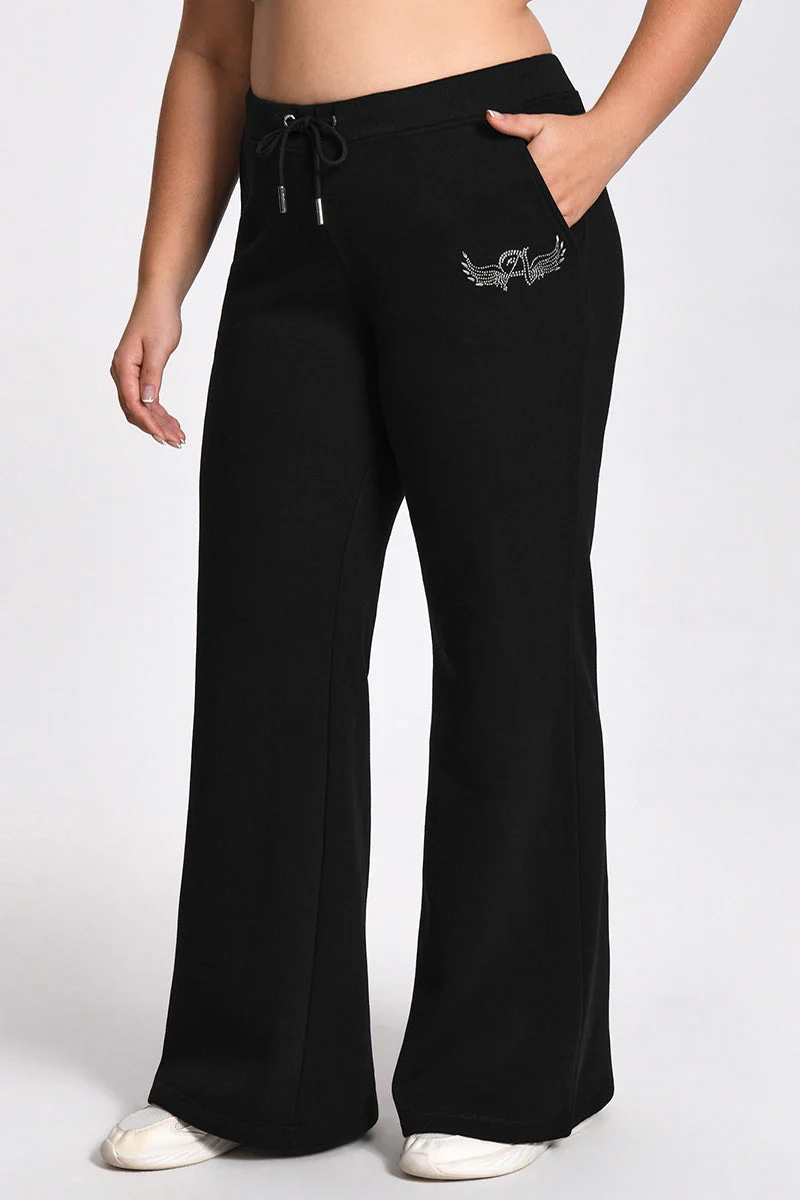 Plus-Size Angel Couture Wide Leg Fleece Pants