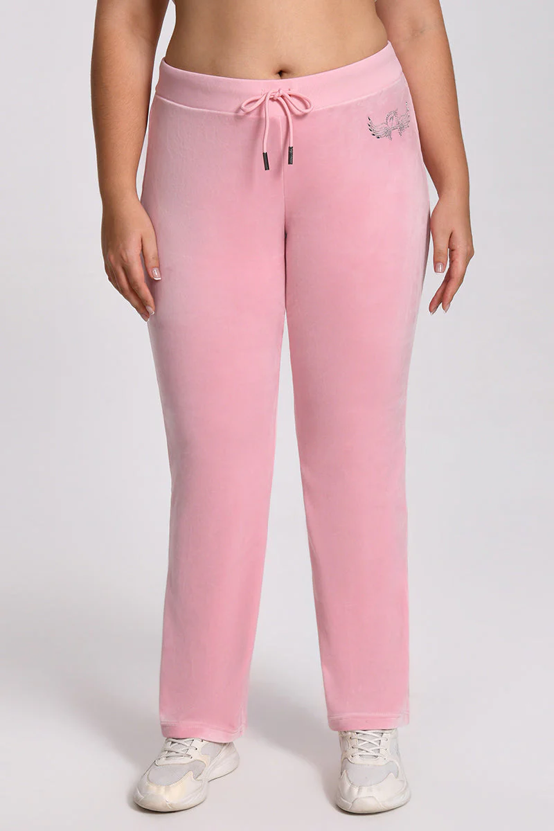 Plus-Size Angel Couture Big Bing Velour Track Pants