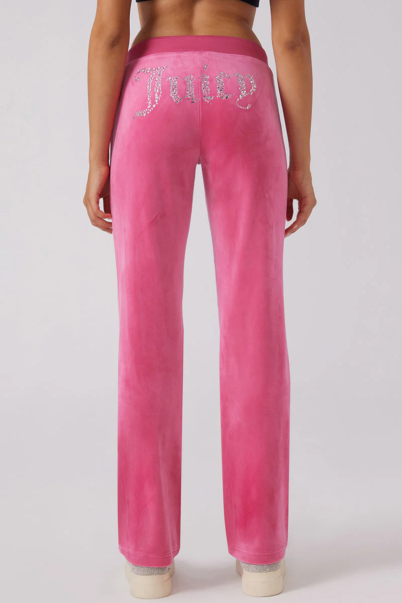 Long Length Angel Couture Big Bling Velour Track Pants