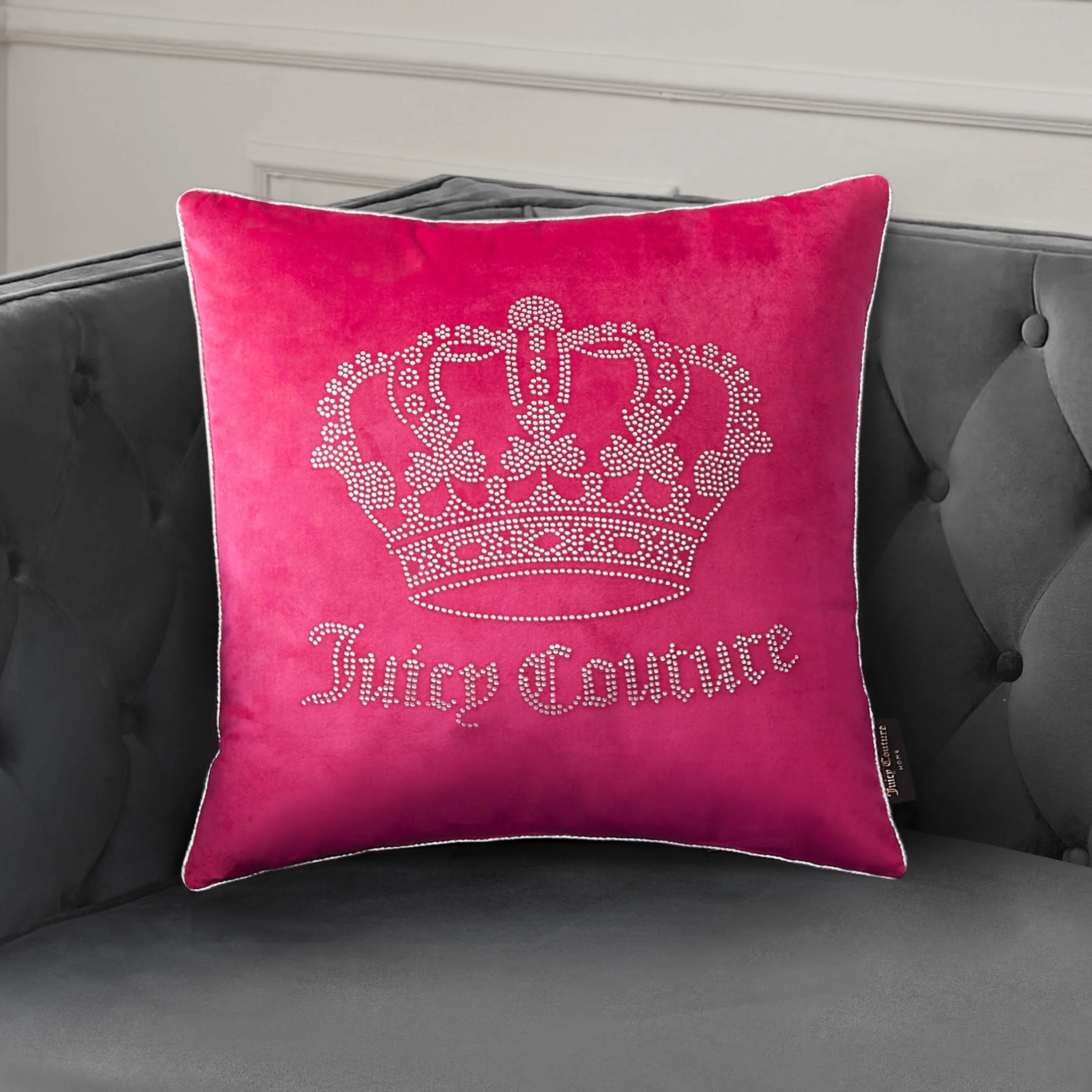 Gothic Rhinestone Crown Pillow