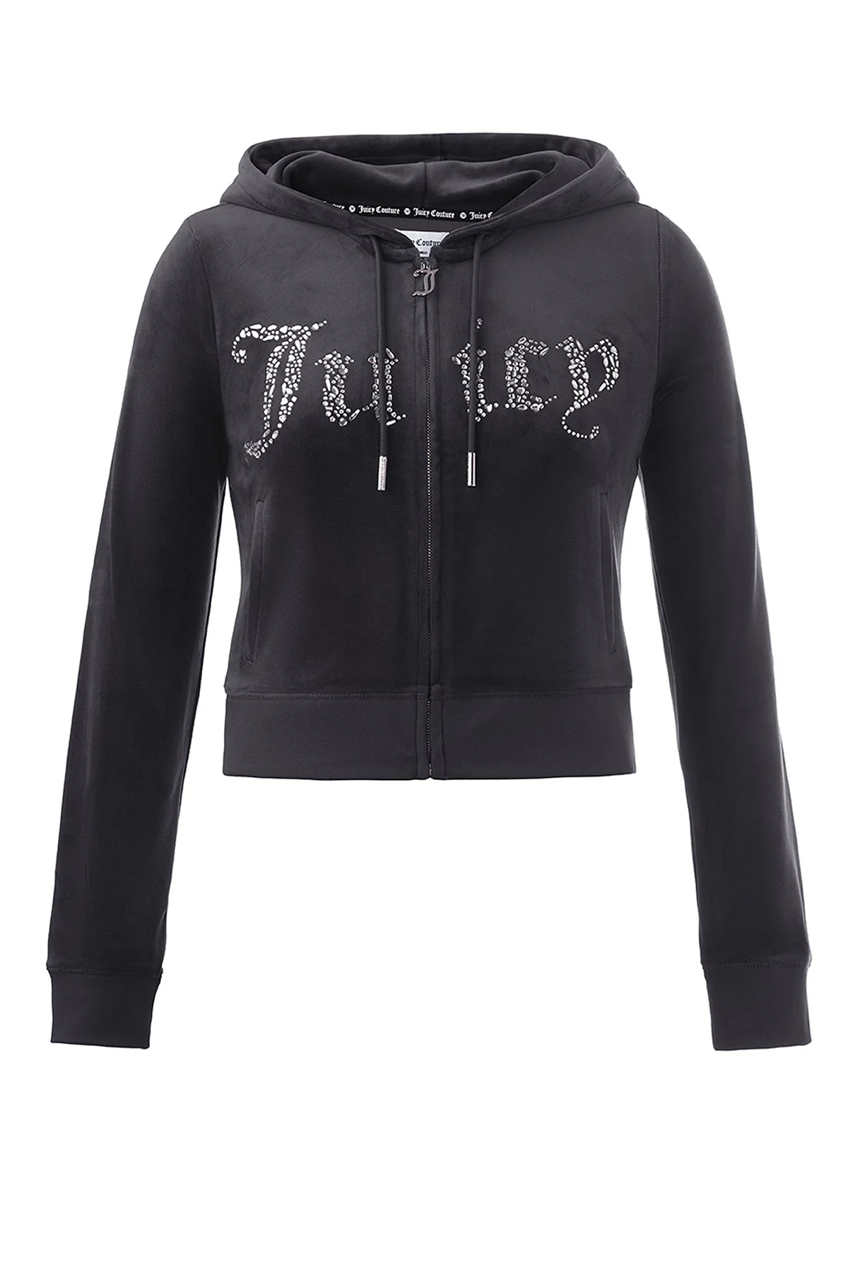 Front Mixed Crystals Velour Hoodie