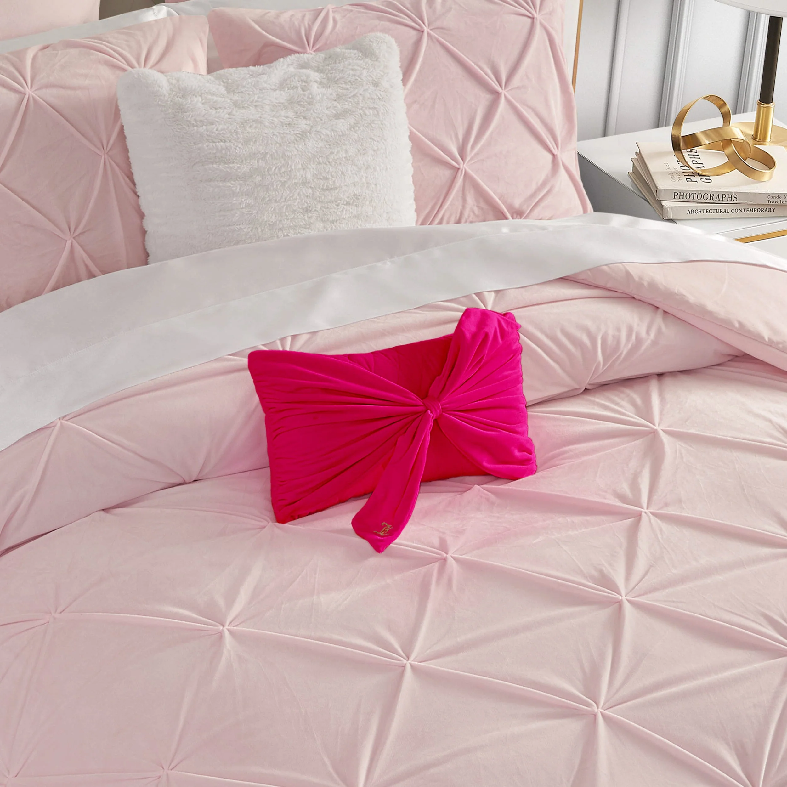 Velvet Bow Decorative Pillow