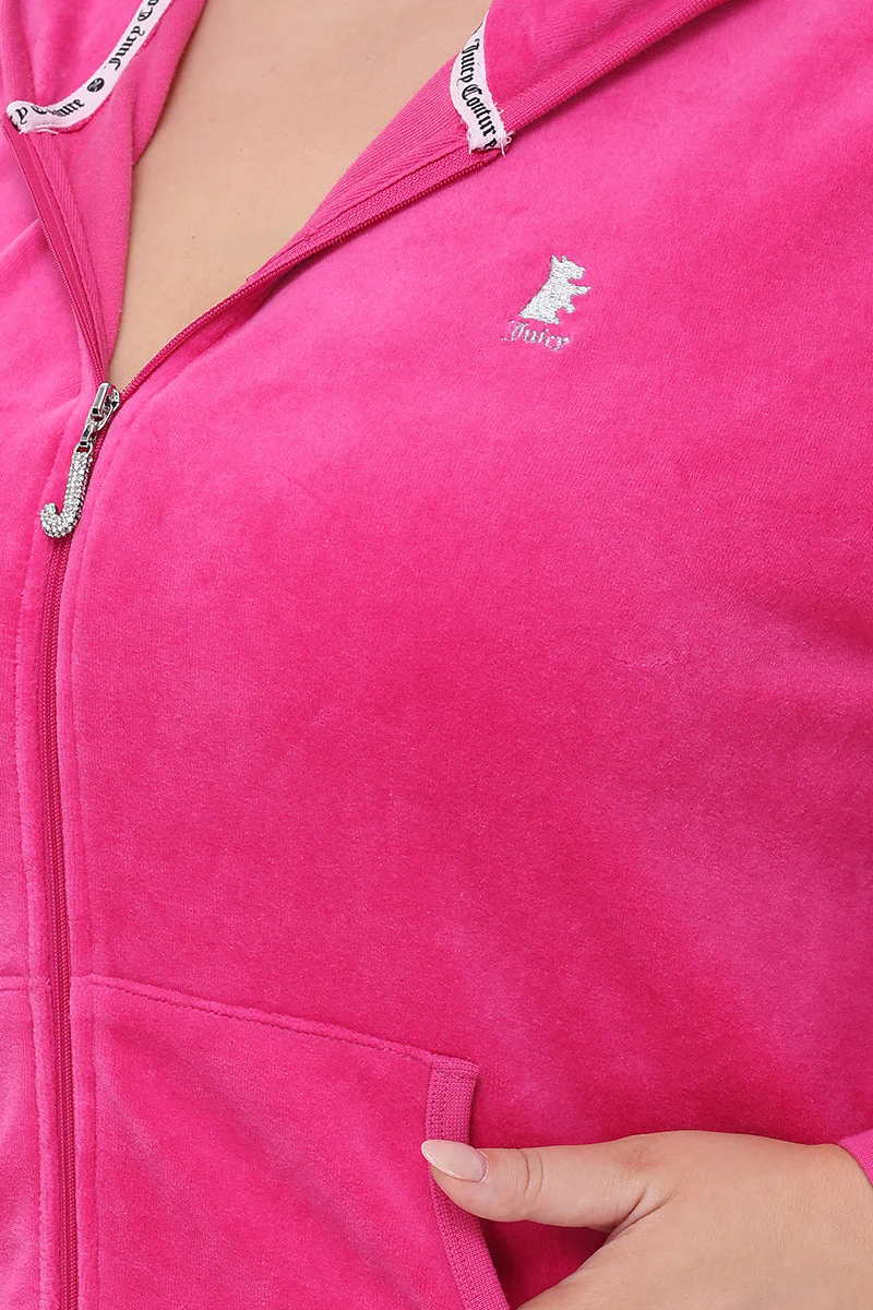 Plus-Size Scottie Cotton Velour Hoodie