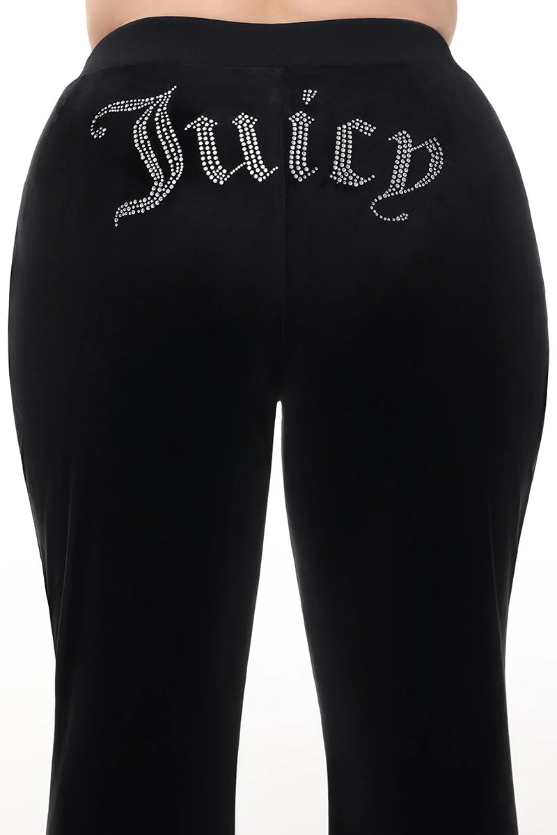 Plus-Size OG Big Bling Velour Track Pants