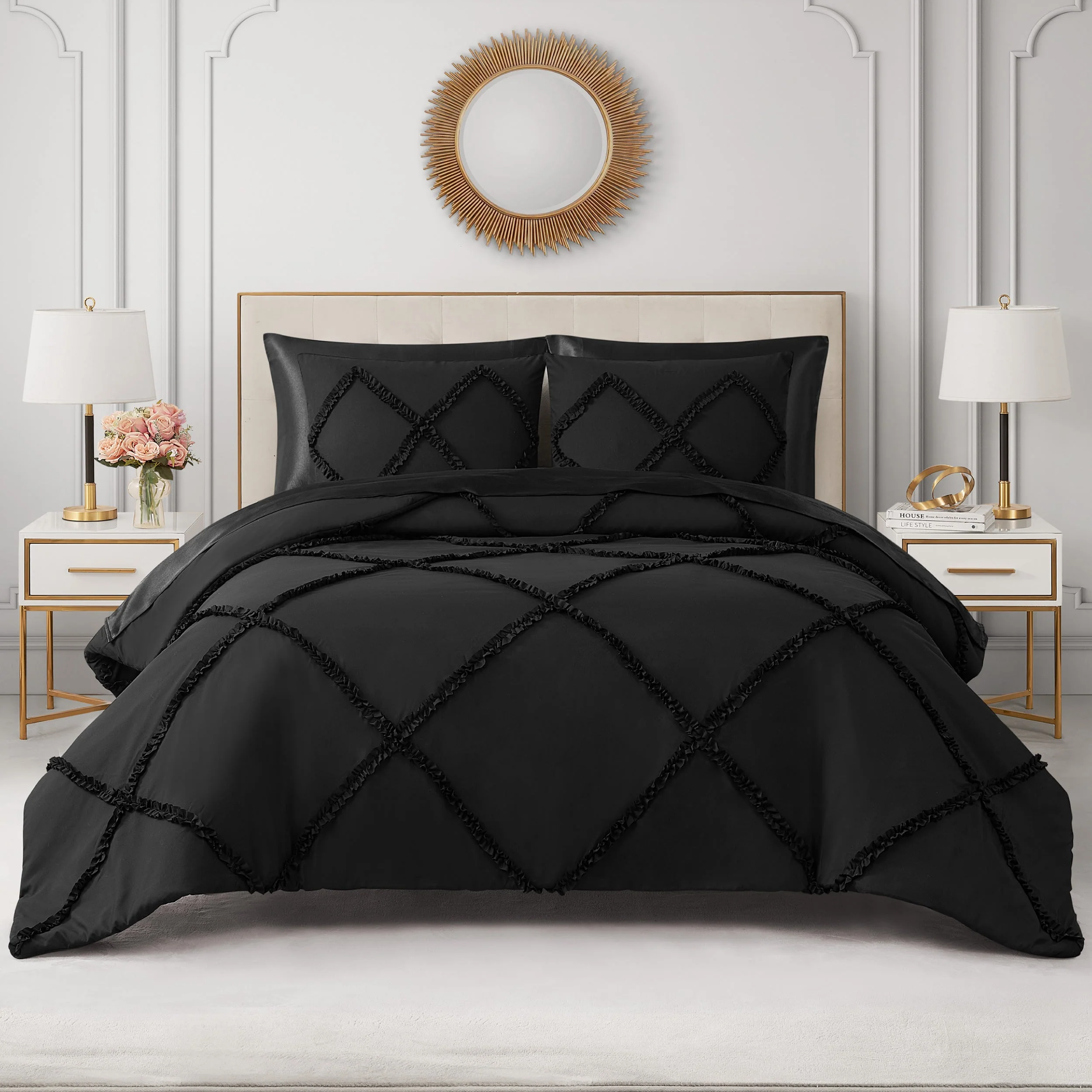 Diamond Ruffle Comforter Set
