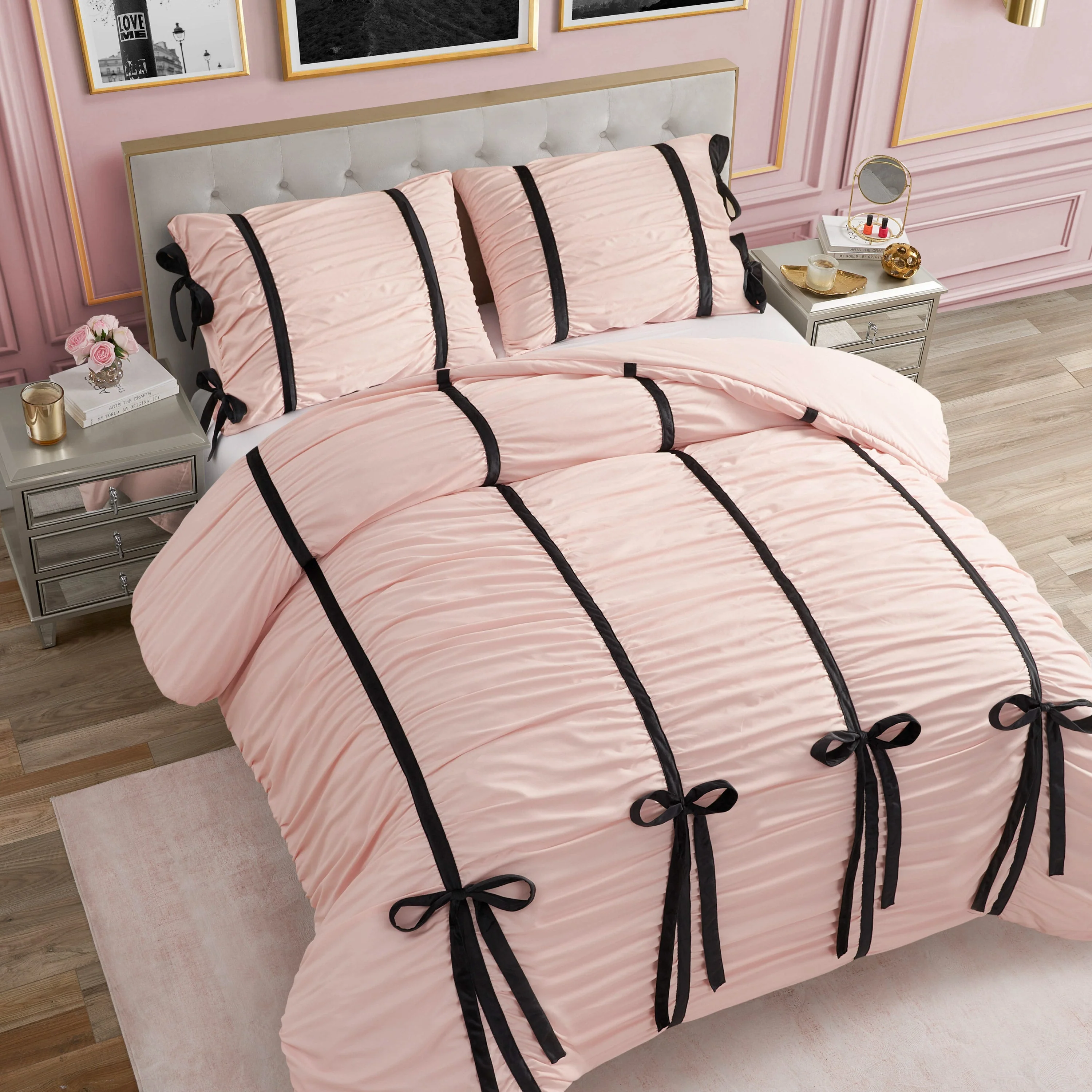 Amelie Bows Ruched Comforter Set