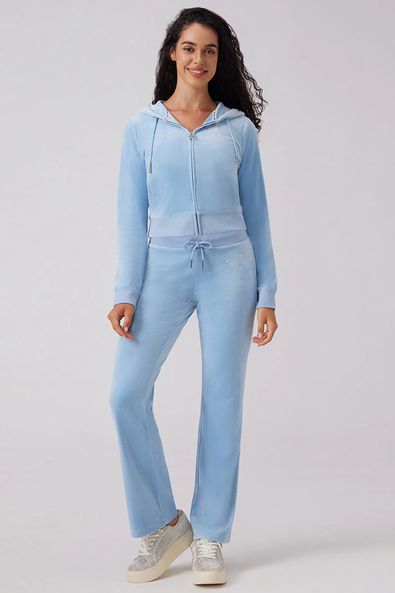 Angel Couture Big Bling Velour Track Pants