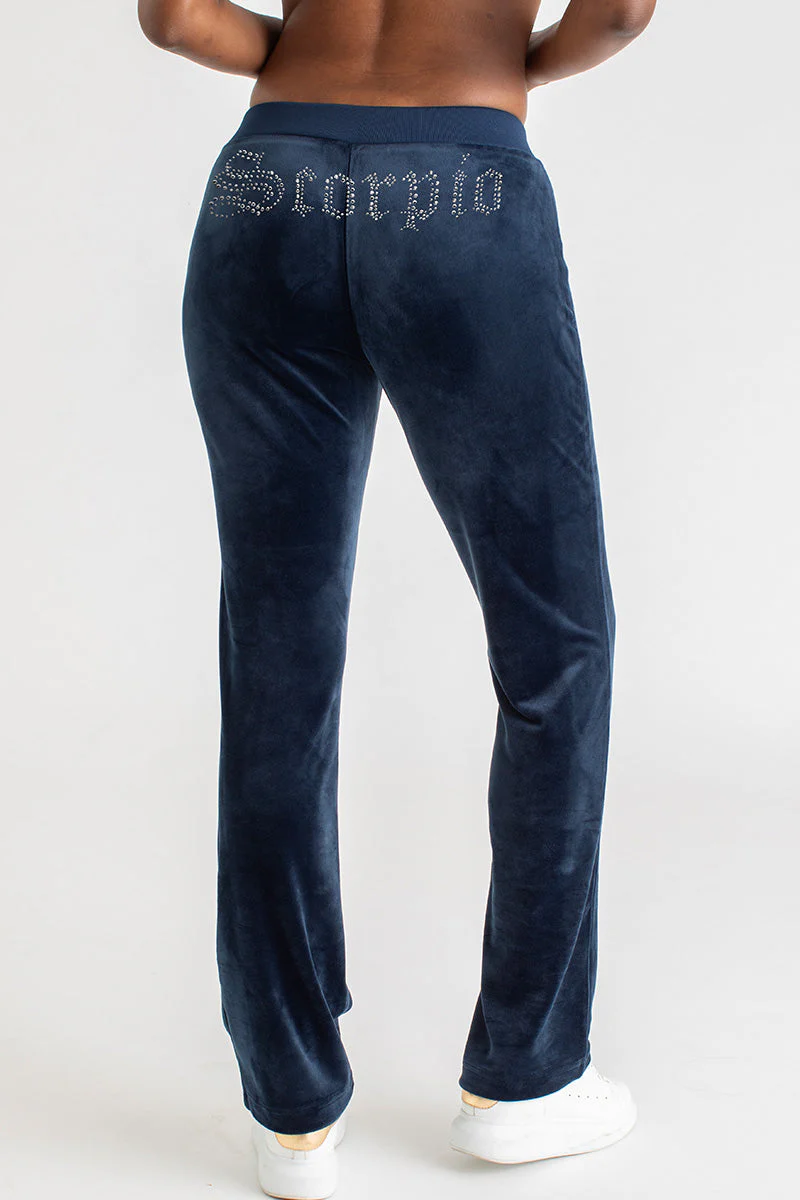 Scorpio Customizable Big Bling Velour Track Pants