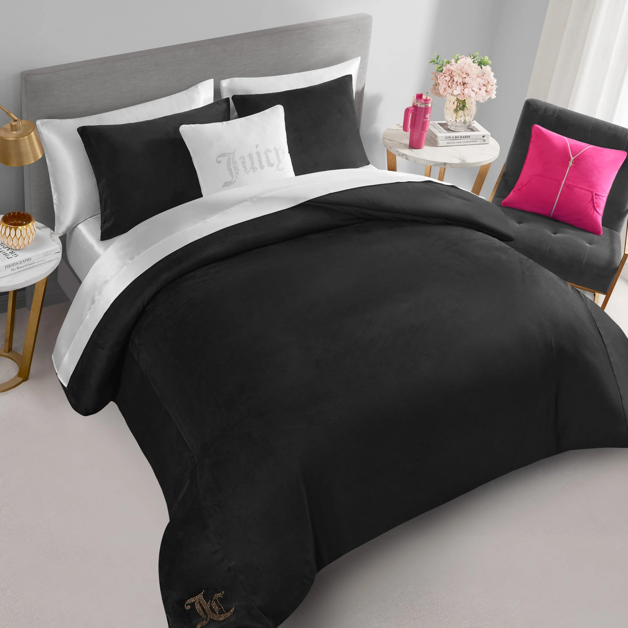Solid Velour Comforter Set