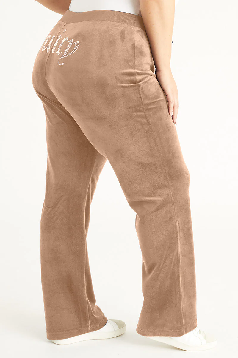 Plus-Size OG Big Bling Velour Track Pants