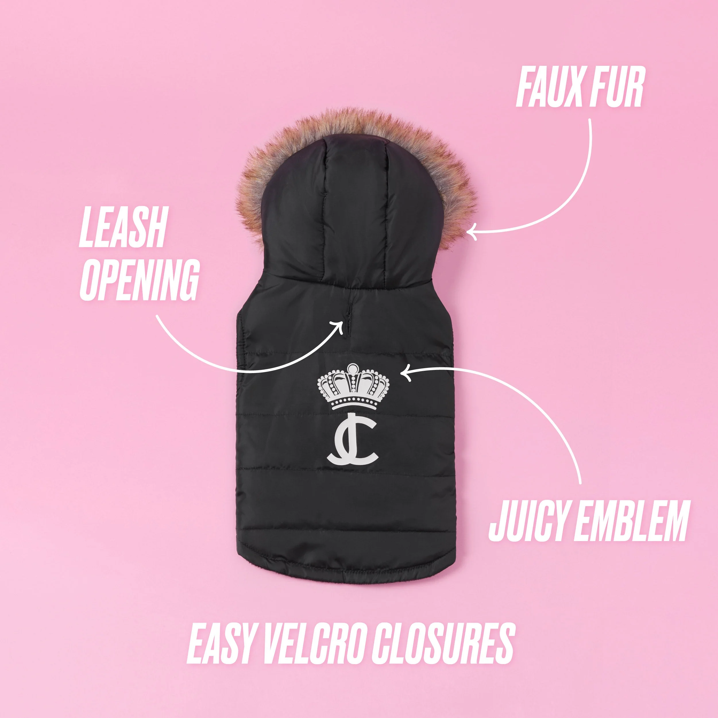 Pet Faux Fur Hooded Jacket