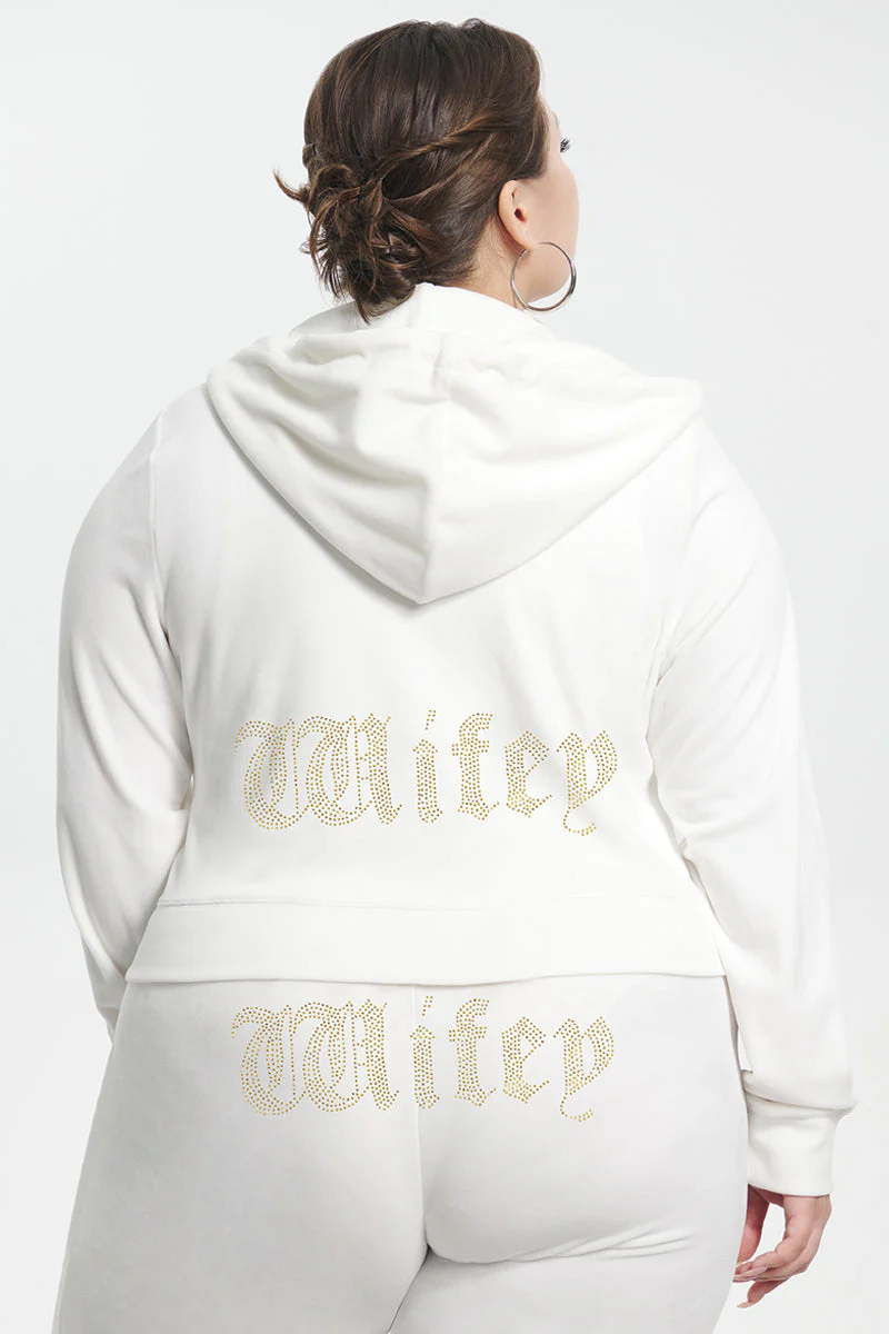 Wifey Customizable Big Bling Velour Hoodie