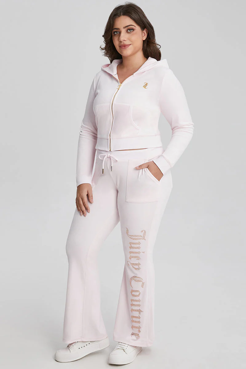 Plus-Size 30th Birthday Big Bling Snap Pocket Velour Pants