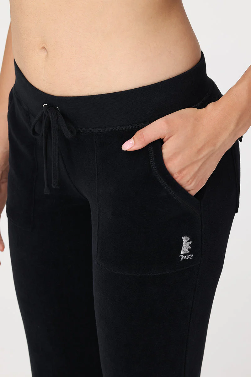 Hollywood Scottie Snap Pocket Cotton Velour Track Pants