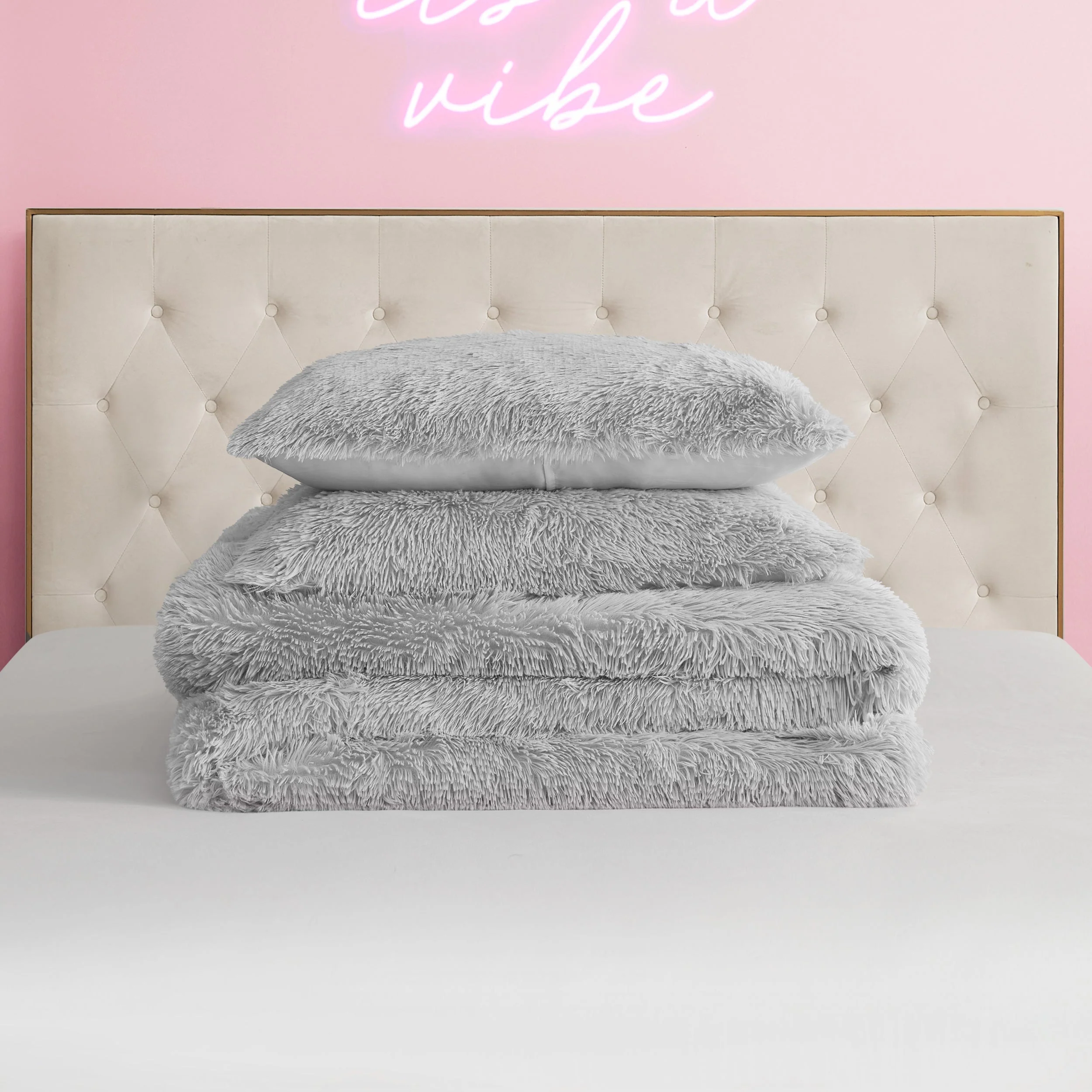 Shaggy Faux Fur Comforter Set