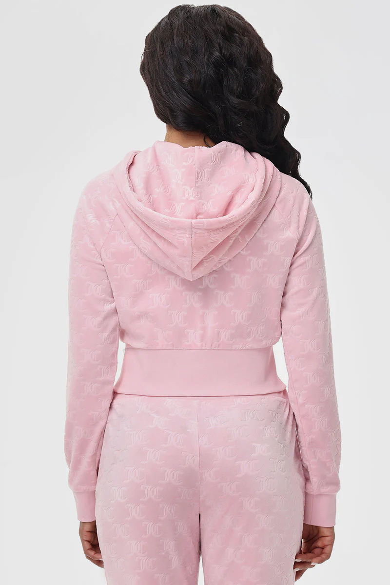 Embossed Velour Corset Hoodie