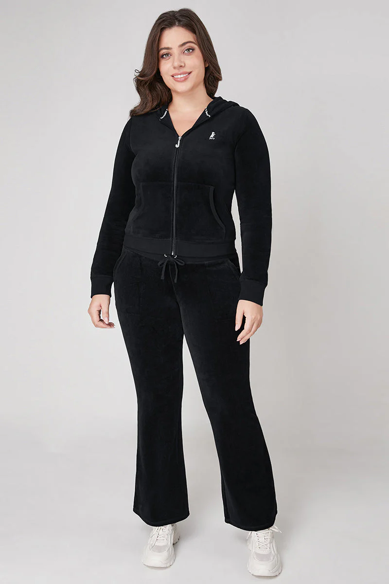 Plus-Size Scottie Cotton Velour Hoodie