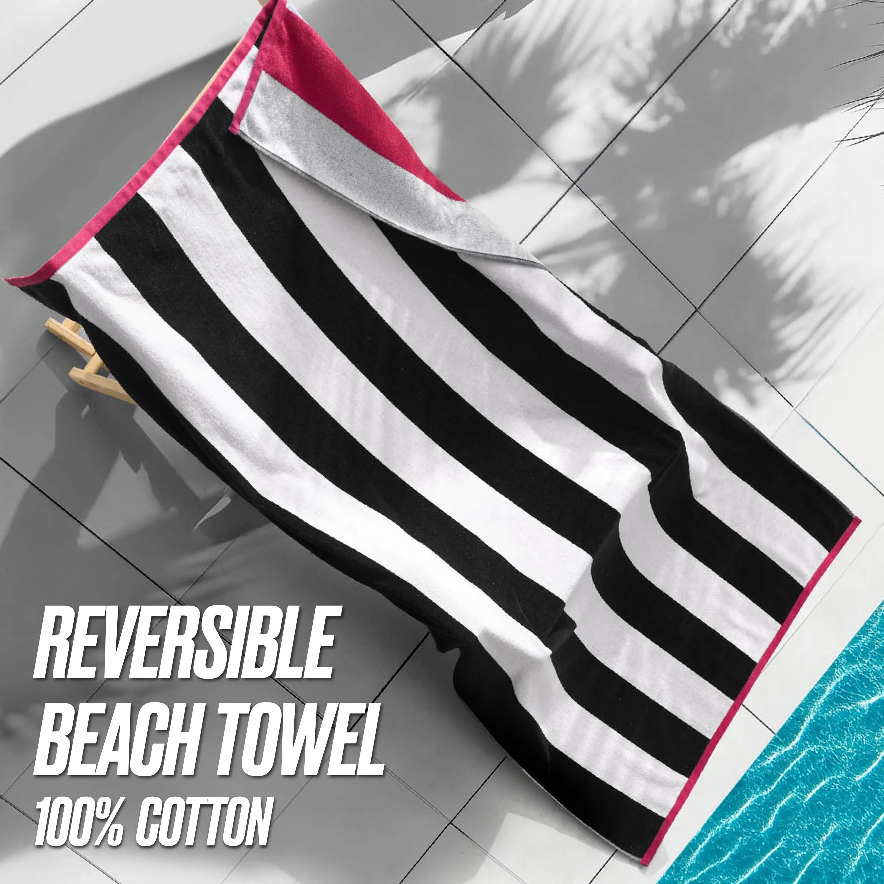 Reversible Cabana Cotton Beach Towel