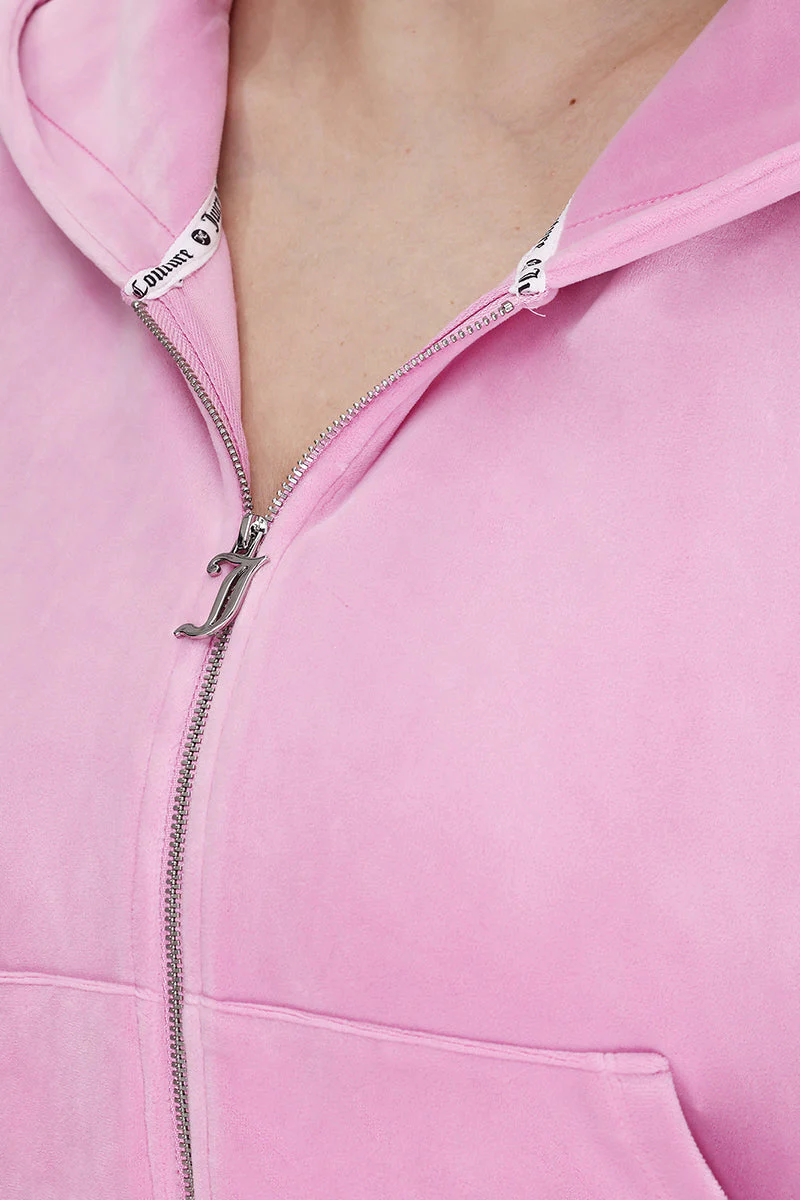 Plus-Size Velour Cropped Jacket With Side Bling