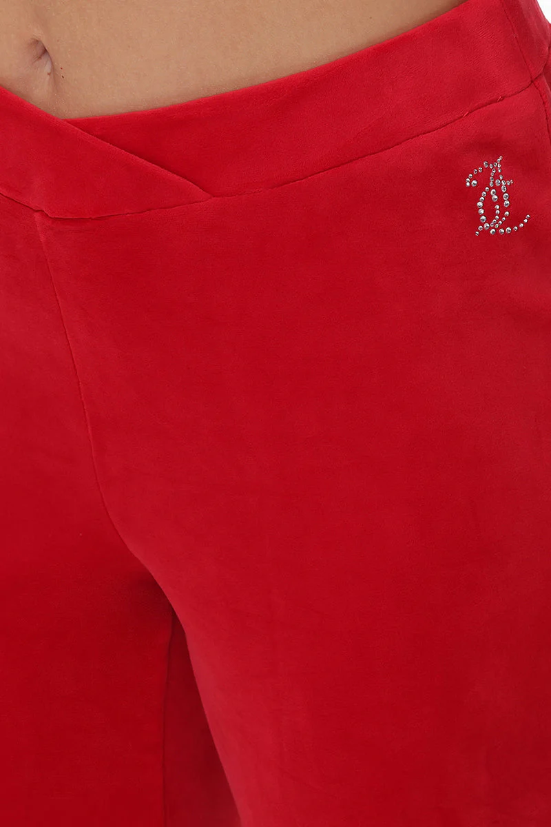 Velour Flare Pant With Slit
