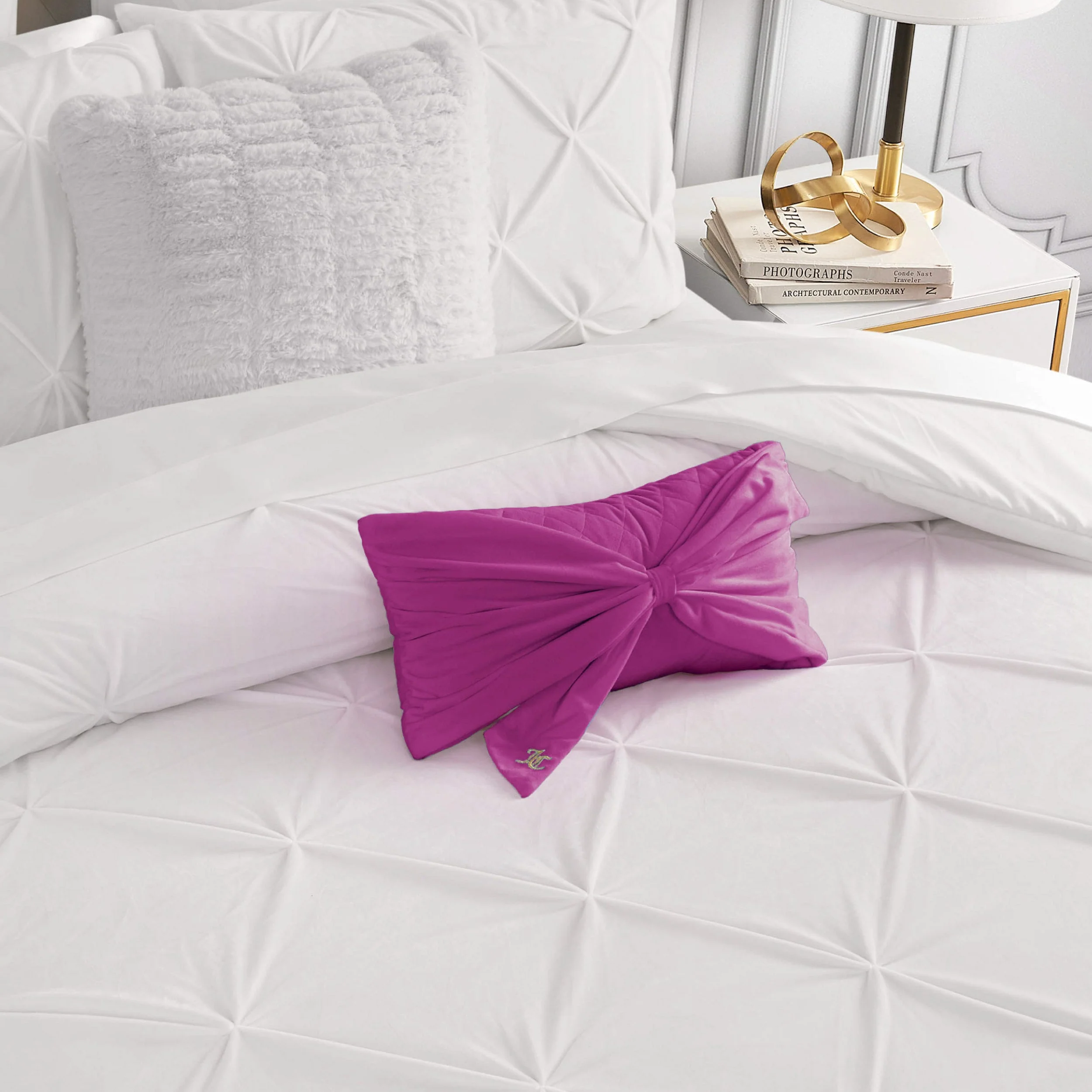 Velvet Bow Decorative Pillow