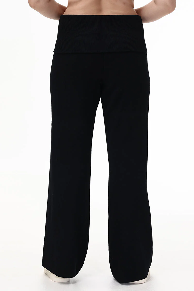 Plus-Size Low Rise Knit Flare Pants
