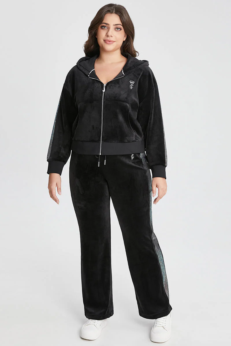 Plus-Size 30th Birthday Side Ombre Bling Wide Leg Pants