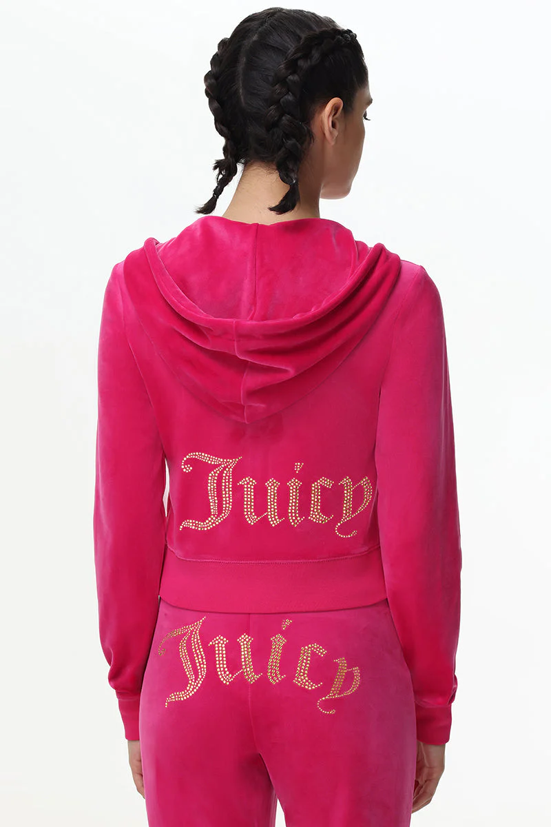 Technicolor Customizable Big Bling Velour Hoodie