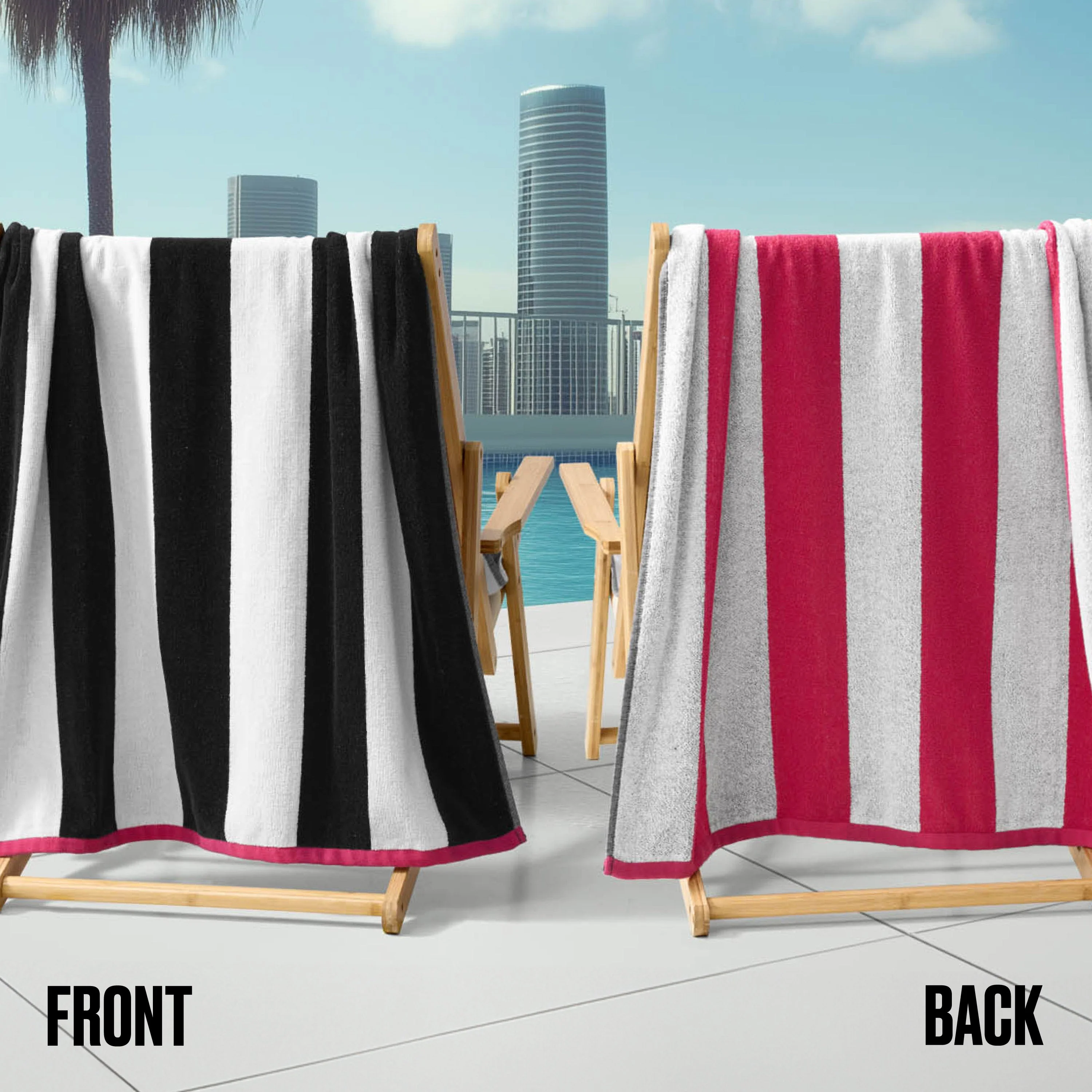 Reversible Cabana Cotton Beach Towel
