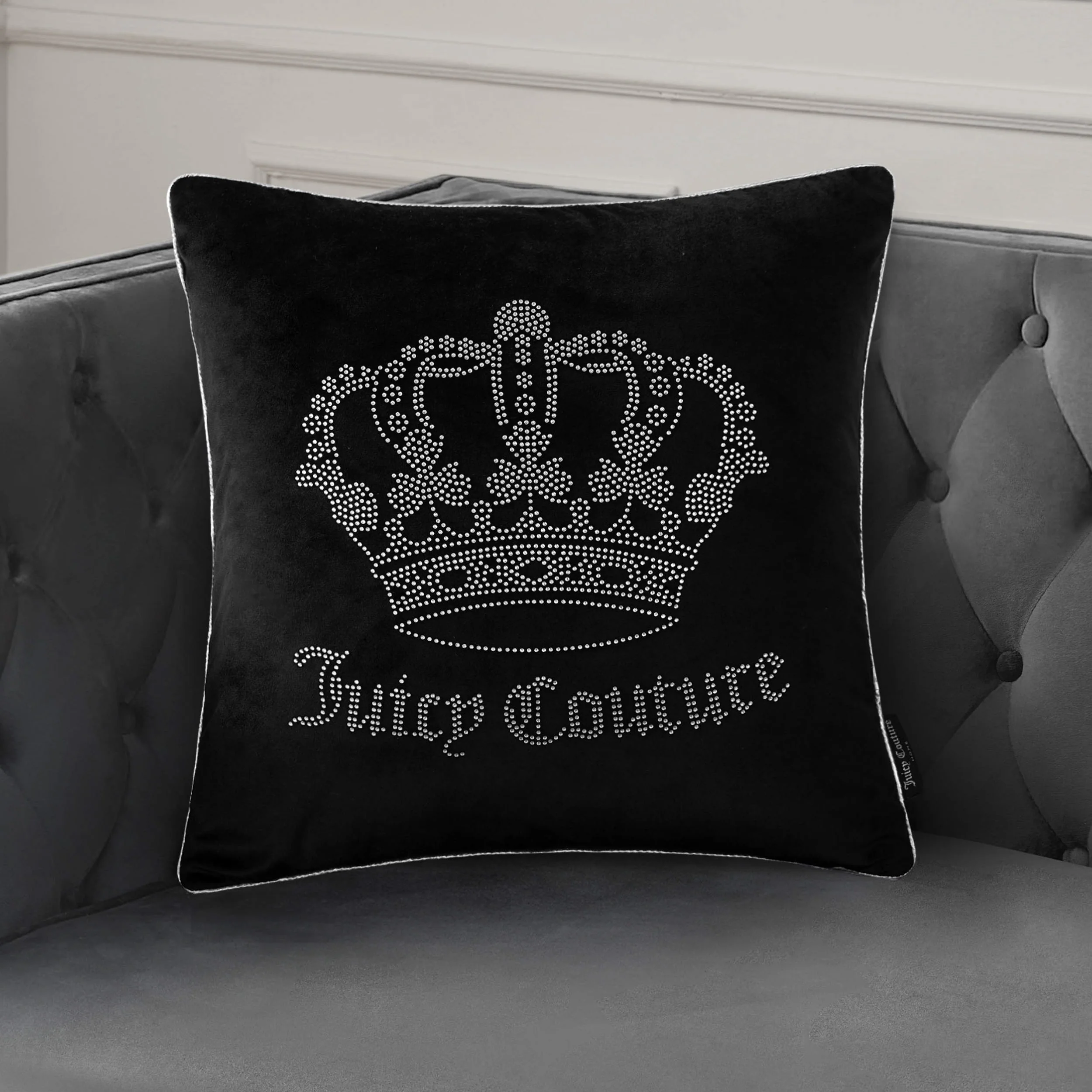 Gothic Rhinestone Crown Pillow