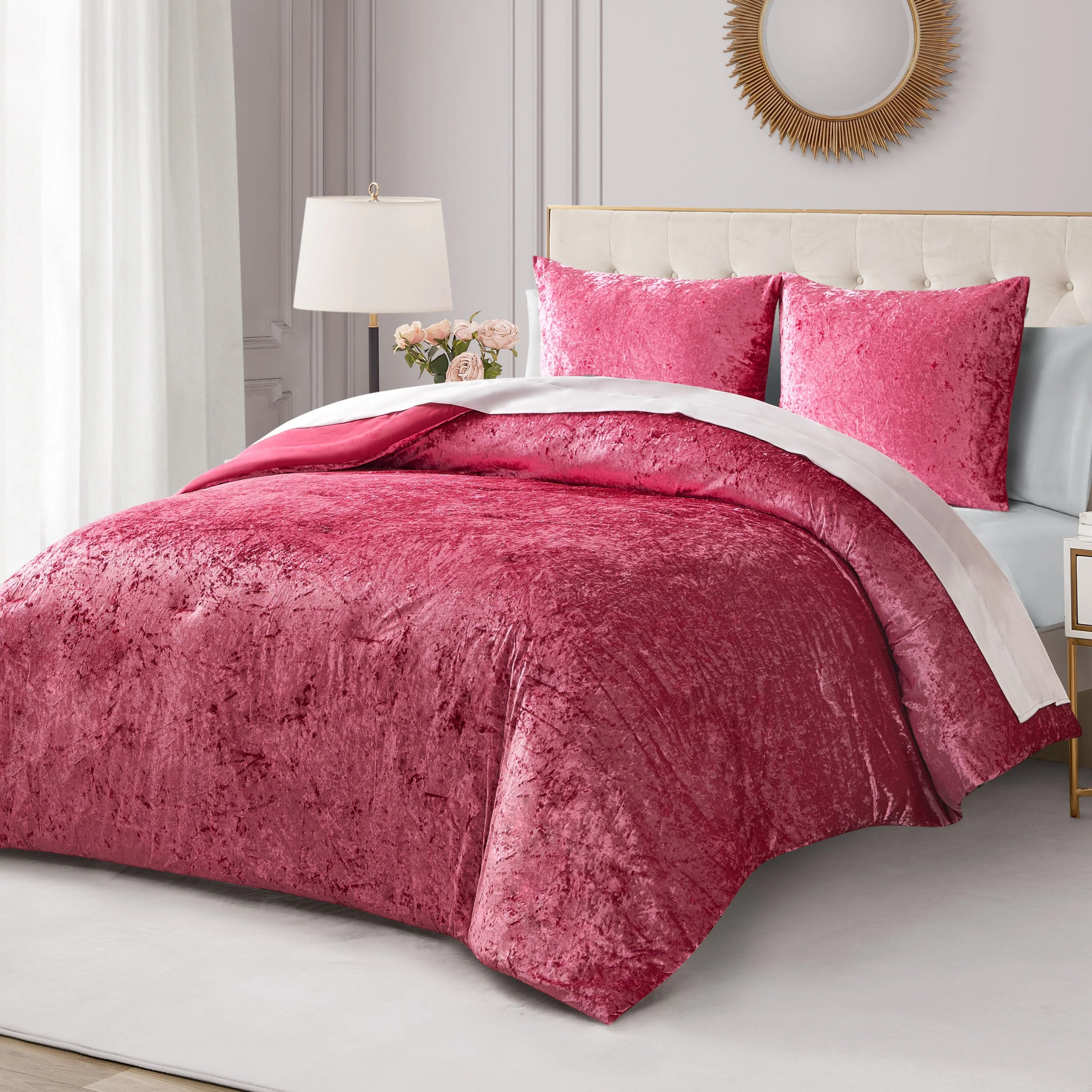 Crushed Velvet Comforter Set