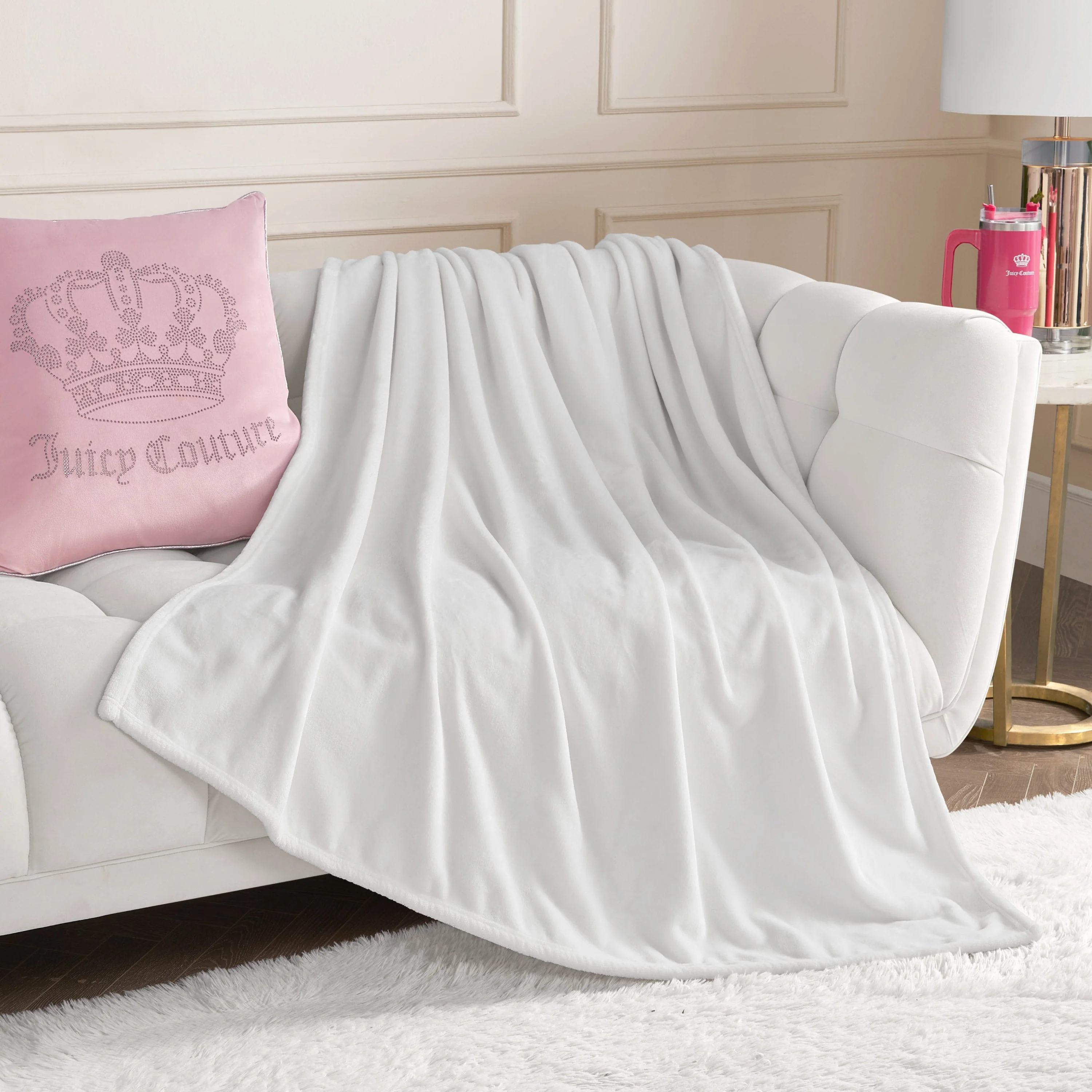 Solid Plush Throw Blanket