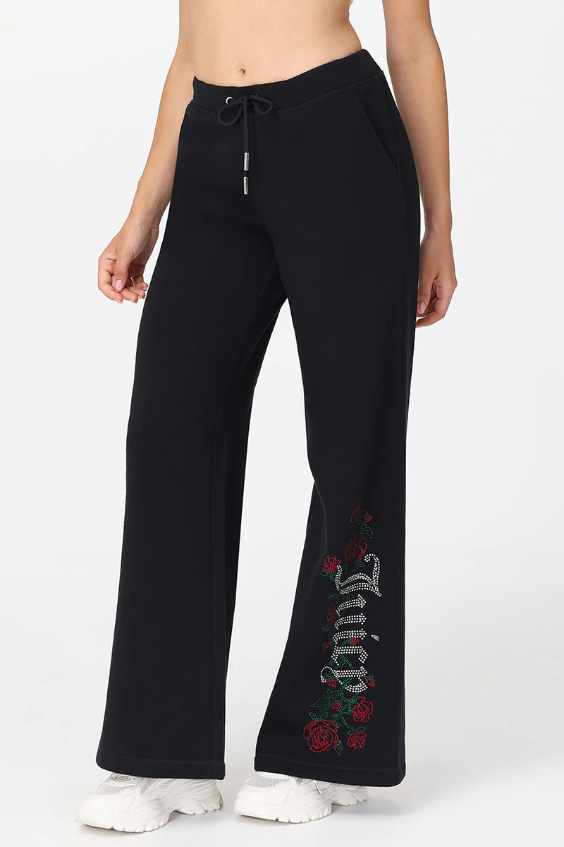 Roses Wide Leg Track Pants