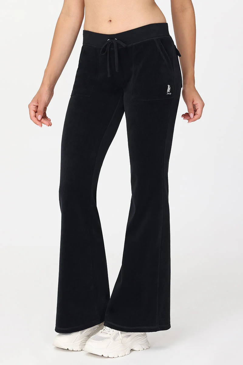 Hollywood Scottie Snap Pocket Cotton Velour Track Pants