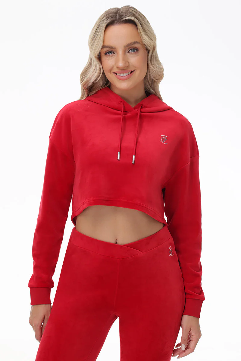 Big Bling High Low Cropped Hoodie