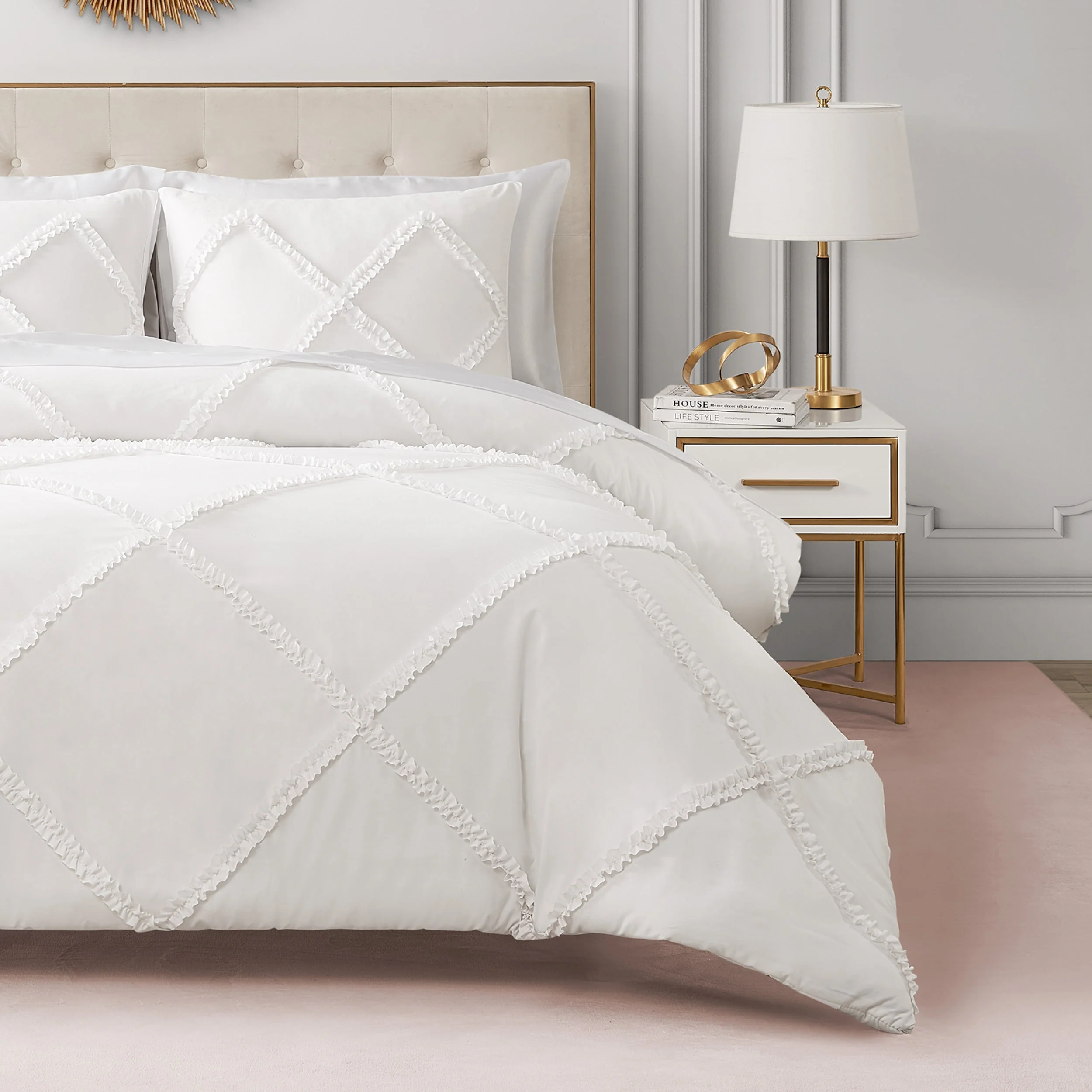 Diamond Ruffle Comforter Set