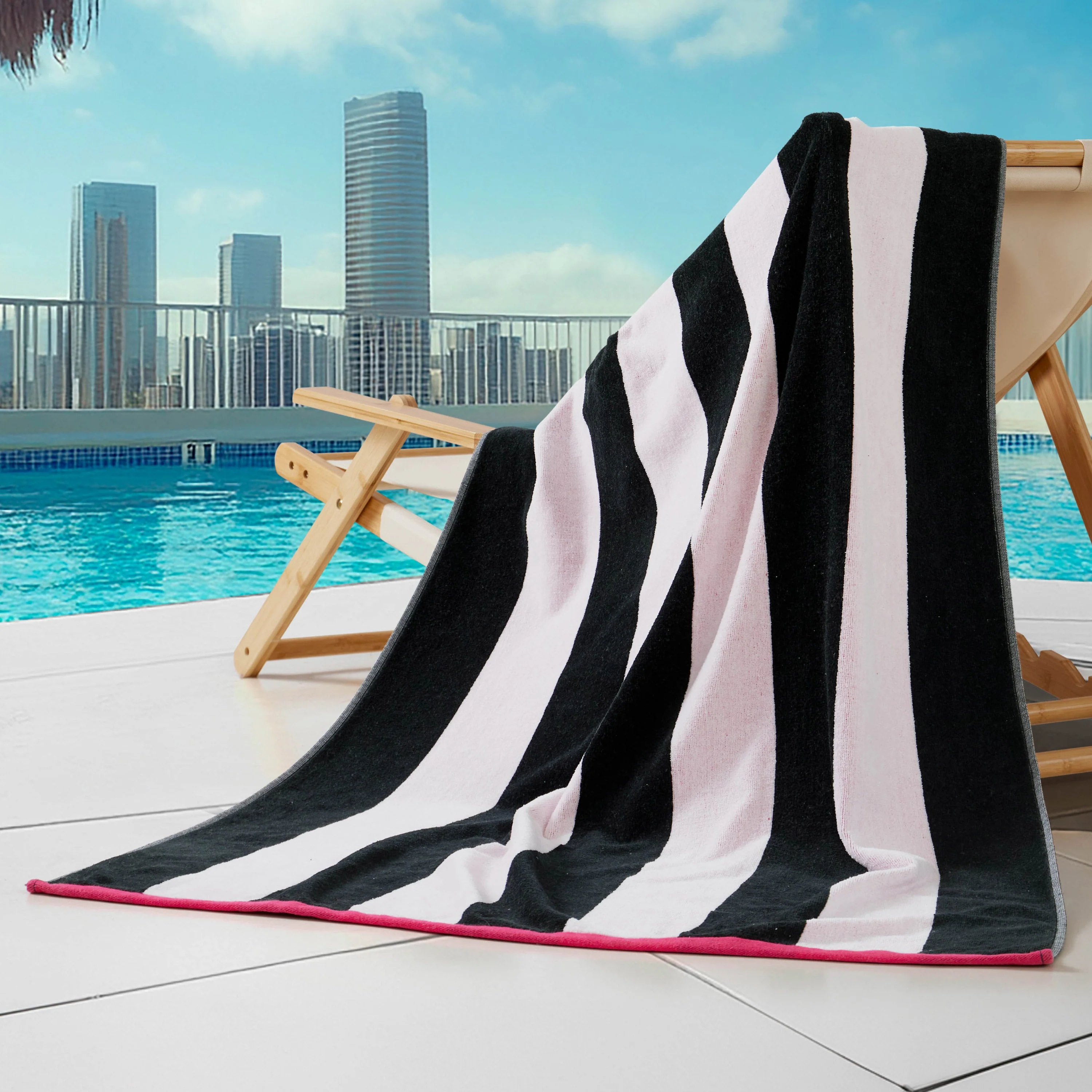 Reversible Cabana Cotton Beach Towel