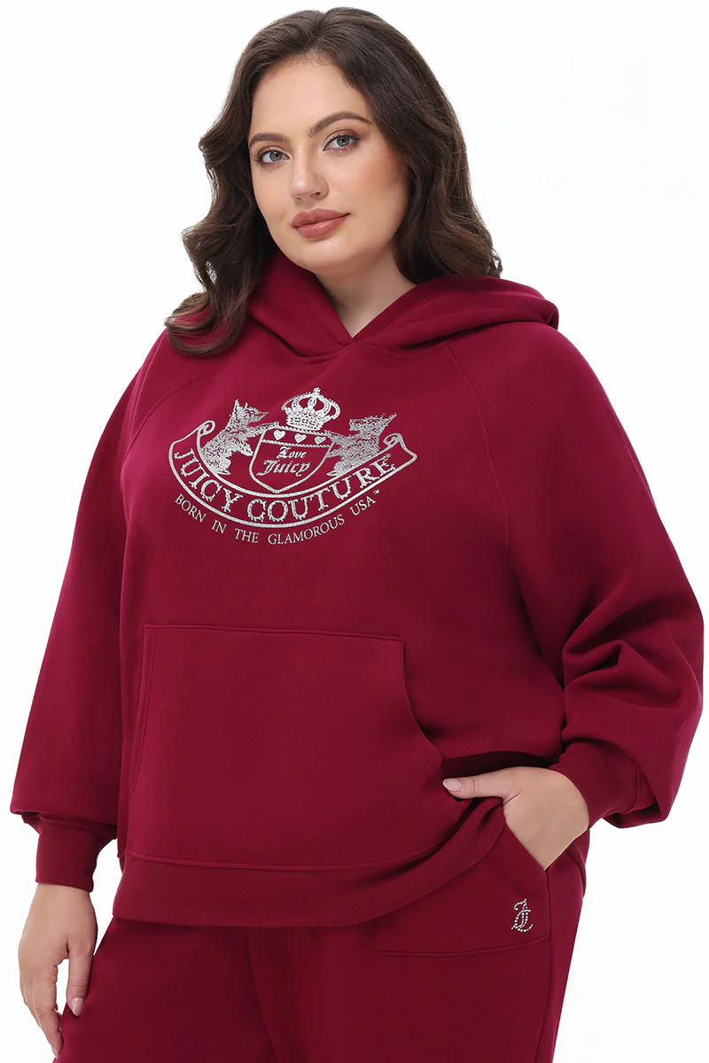 Plus-Size Oversized Fleece Scottie Dog Hoodie