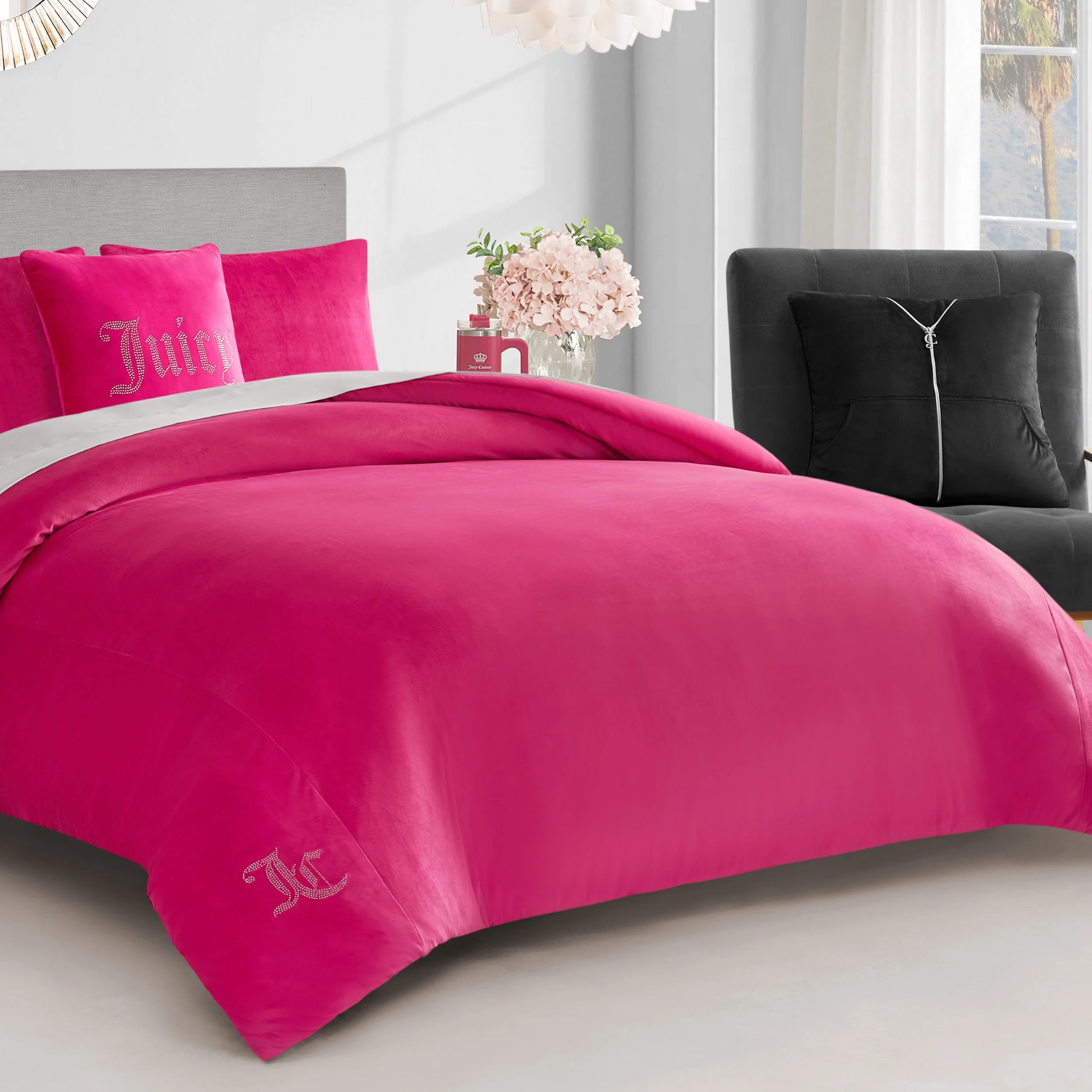 Solid Velour Comforter Set