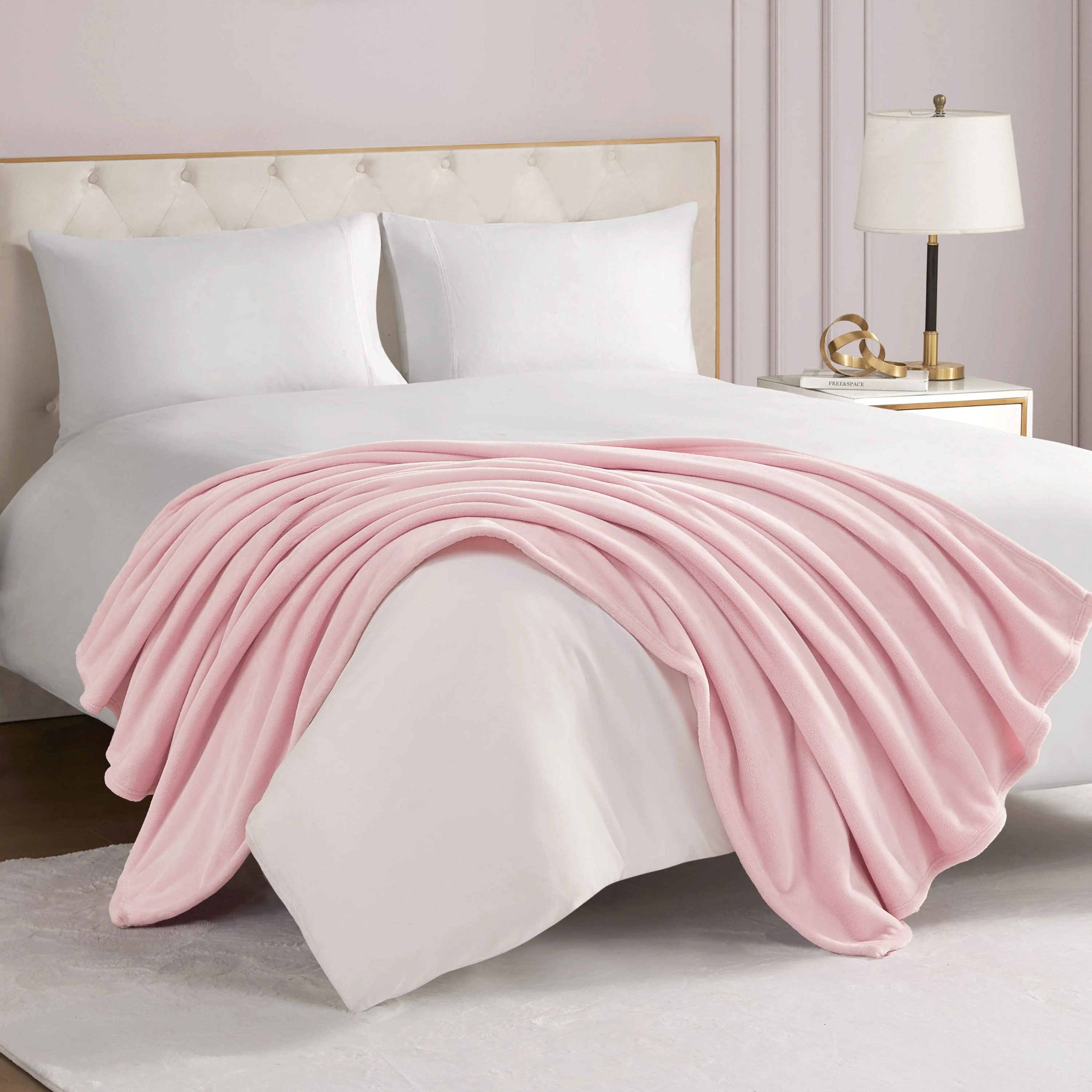 Solid Plush Throw Blanket