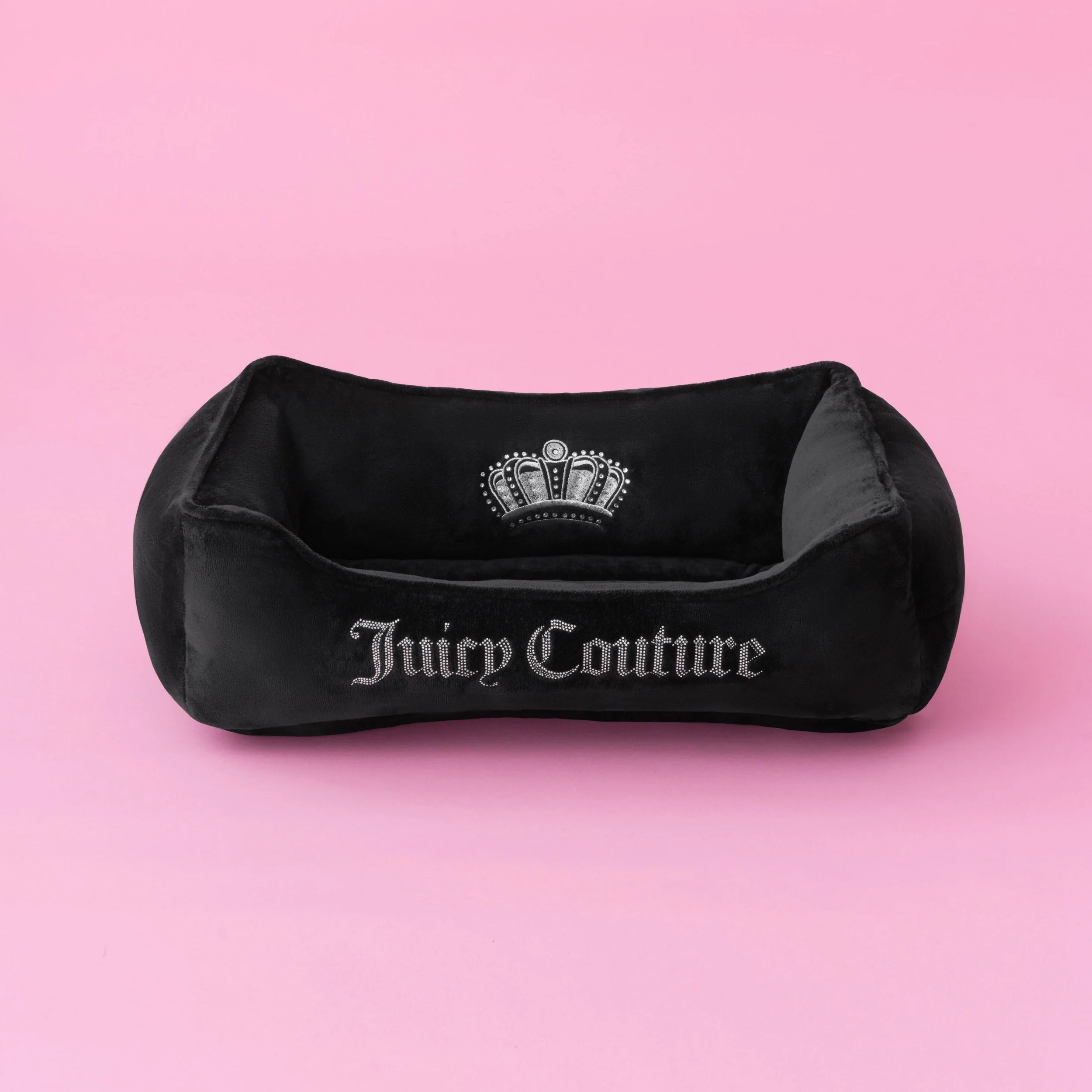 Crown Bling Black Pet Bed