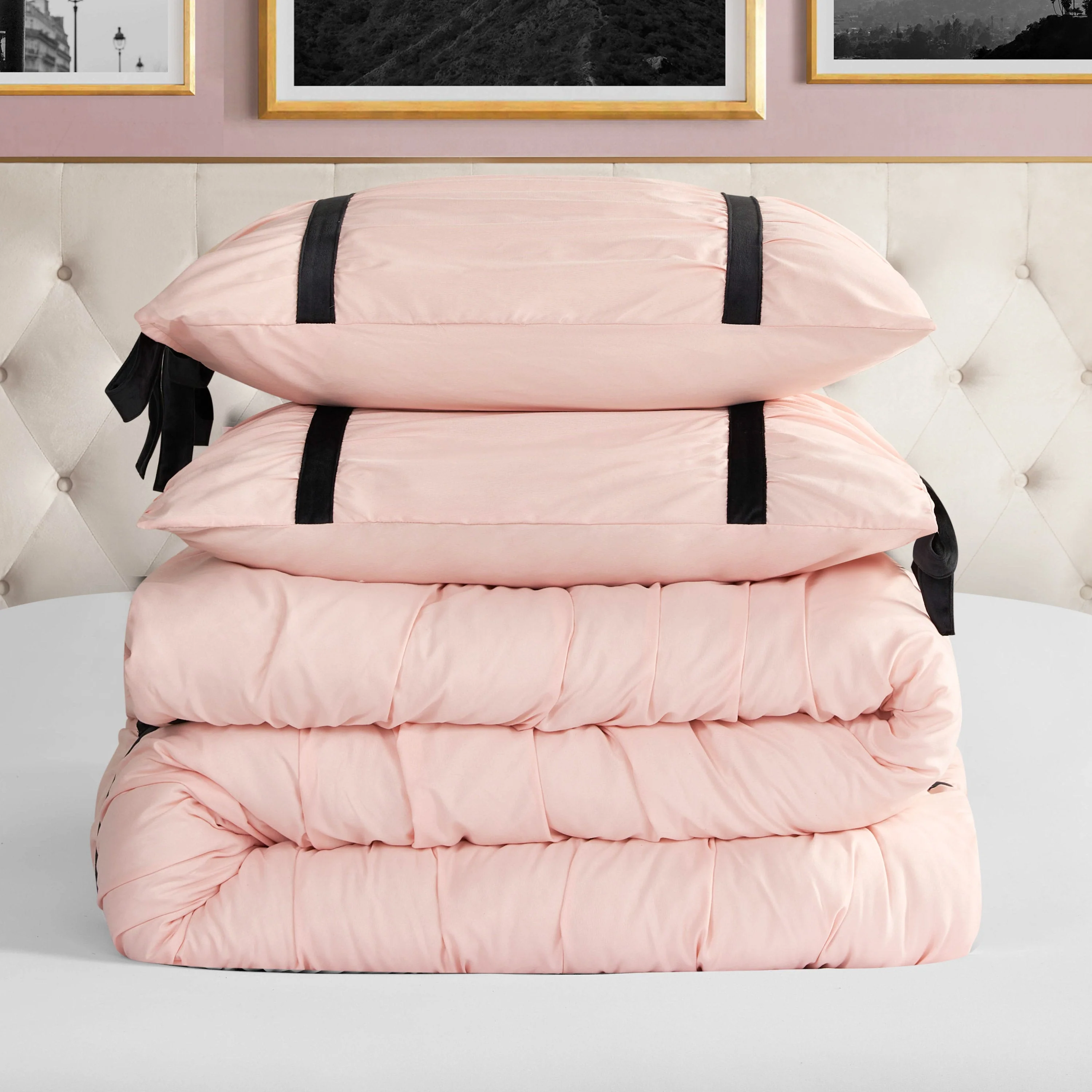 Amelie Bows Ruched Comforter Set