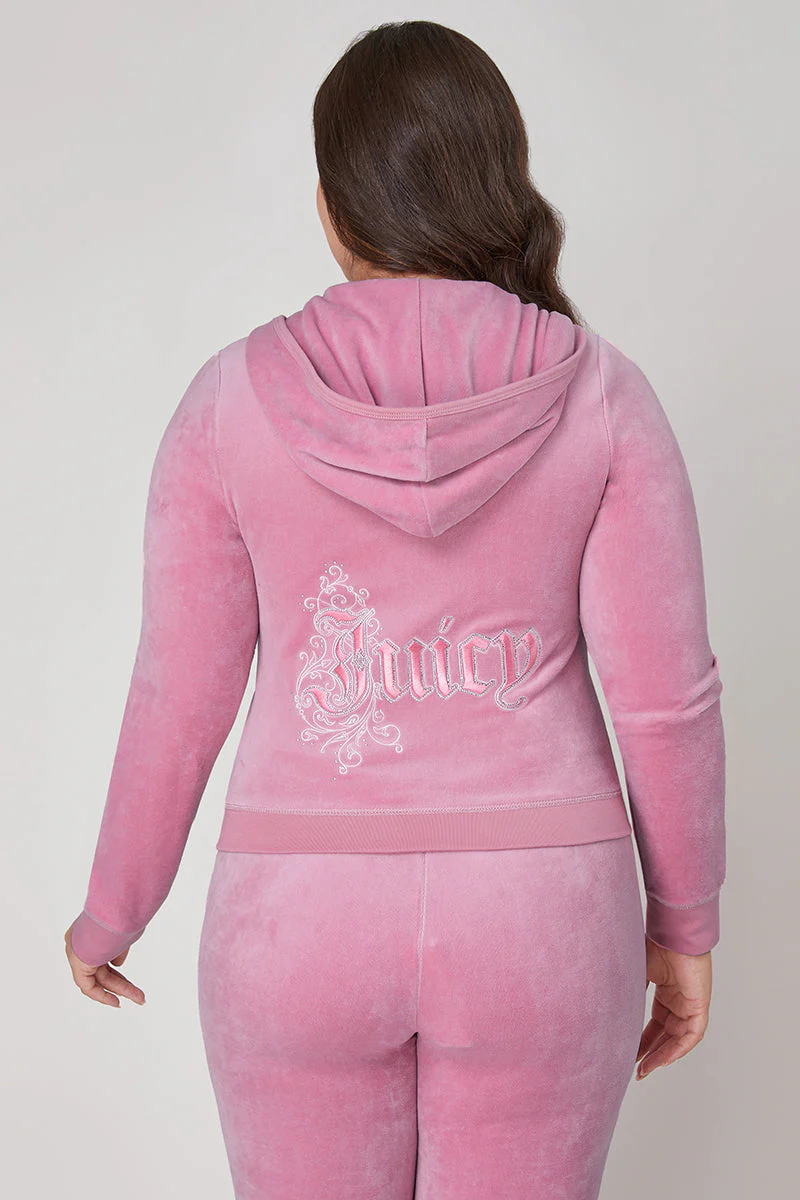 Plus-Size Monogram Heritage Cotton Velour Hoodie