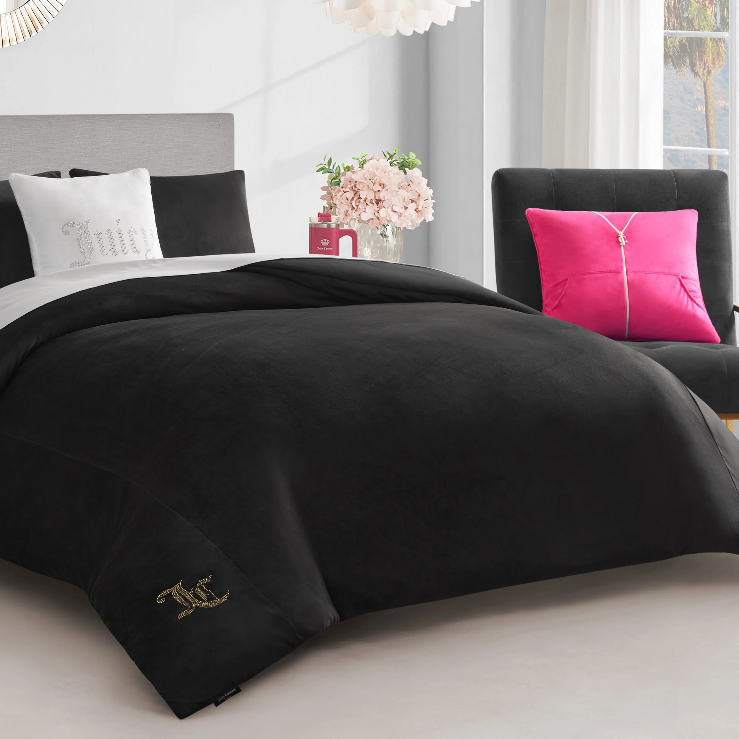 Solid Velour Comforter Set