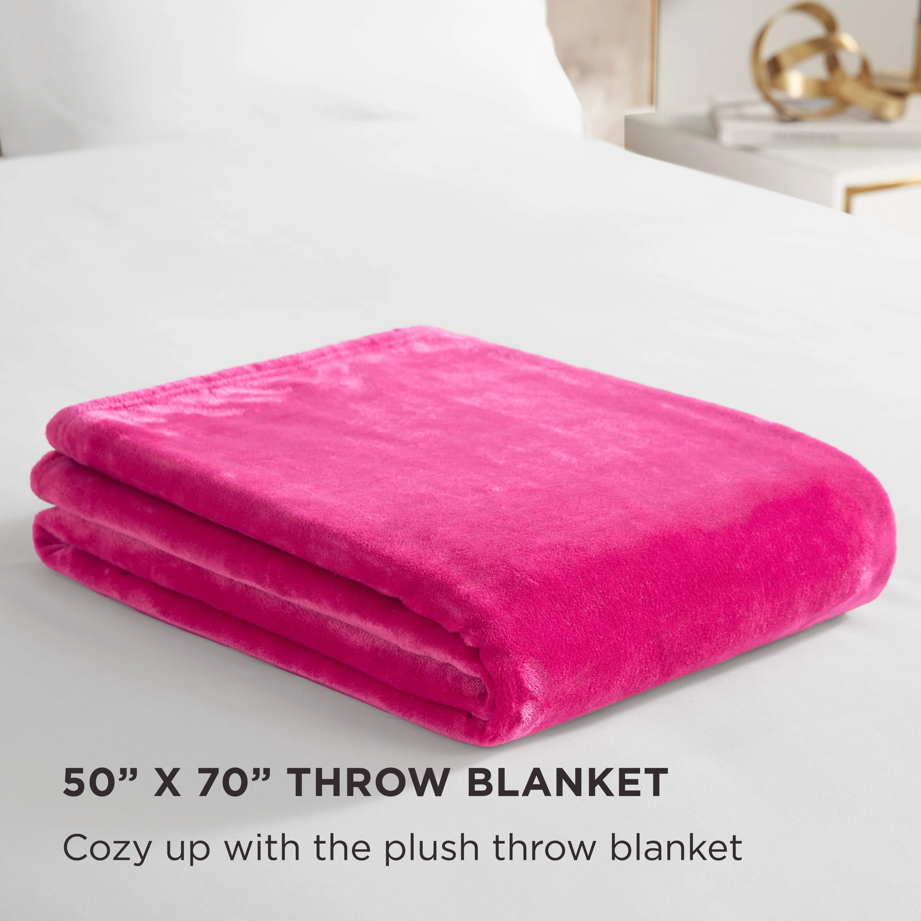 Solid Plush Throw Blanket
