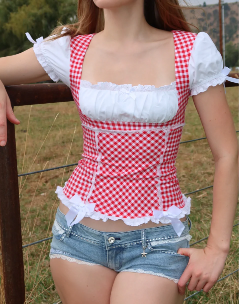 Cherry Doll Milkmaid Top