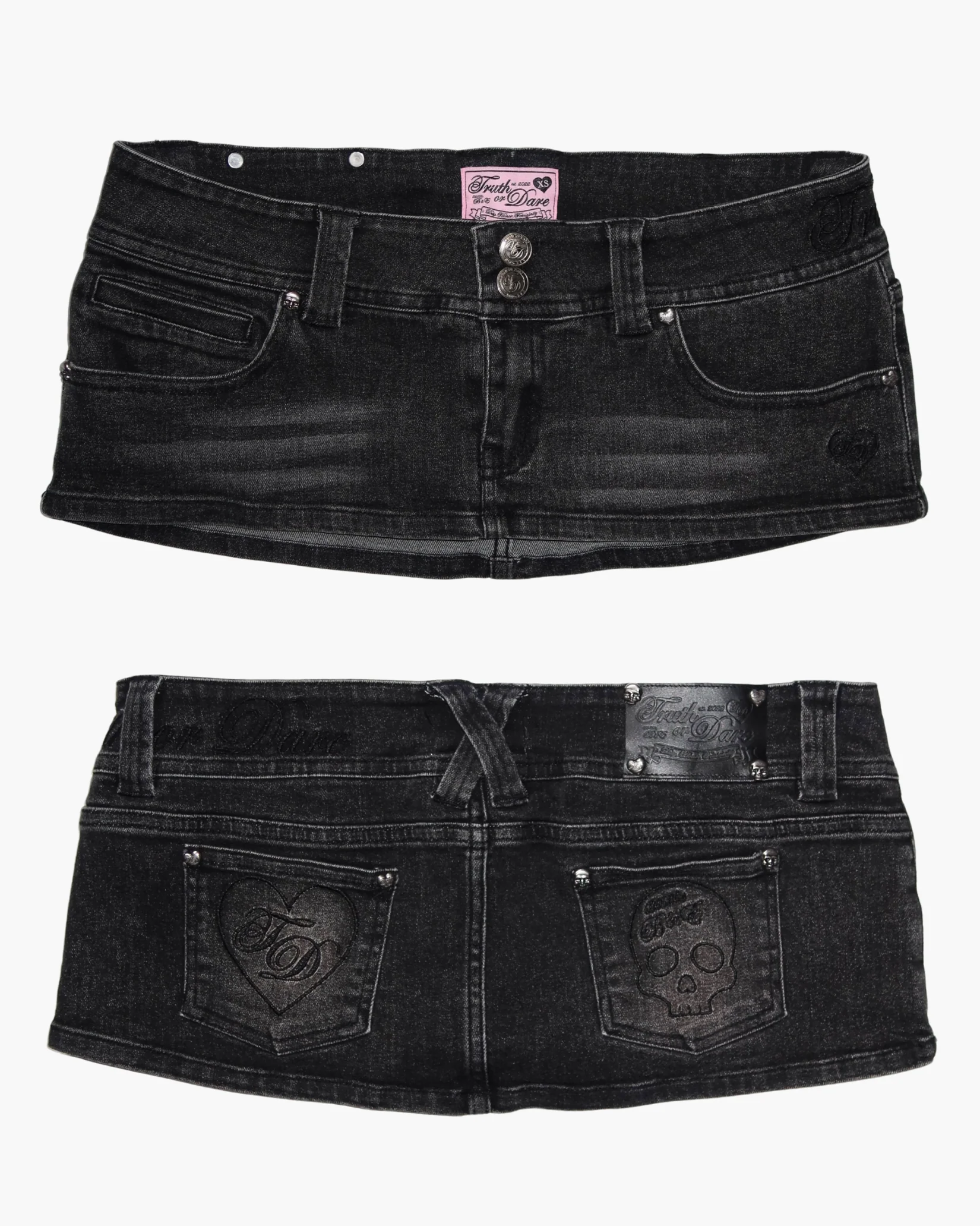 First Edition Denim Micro Skort - Black