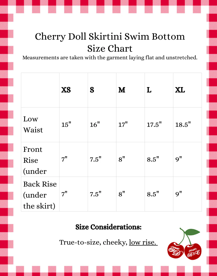 Cherry Doll Skirtini Swim Bottom